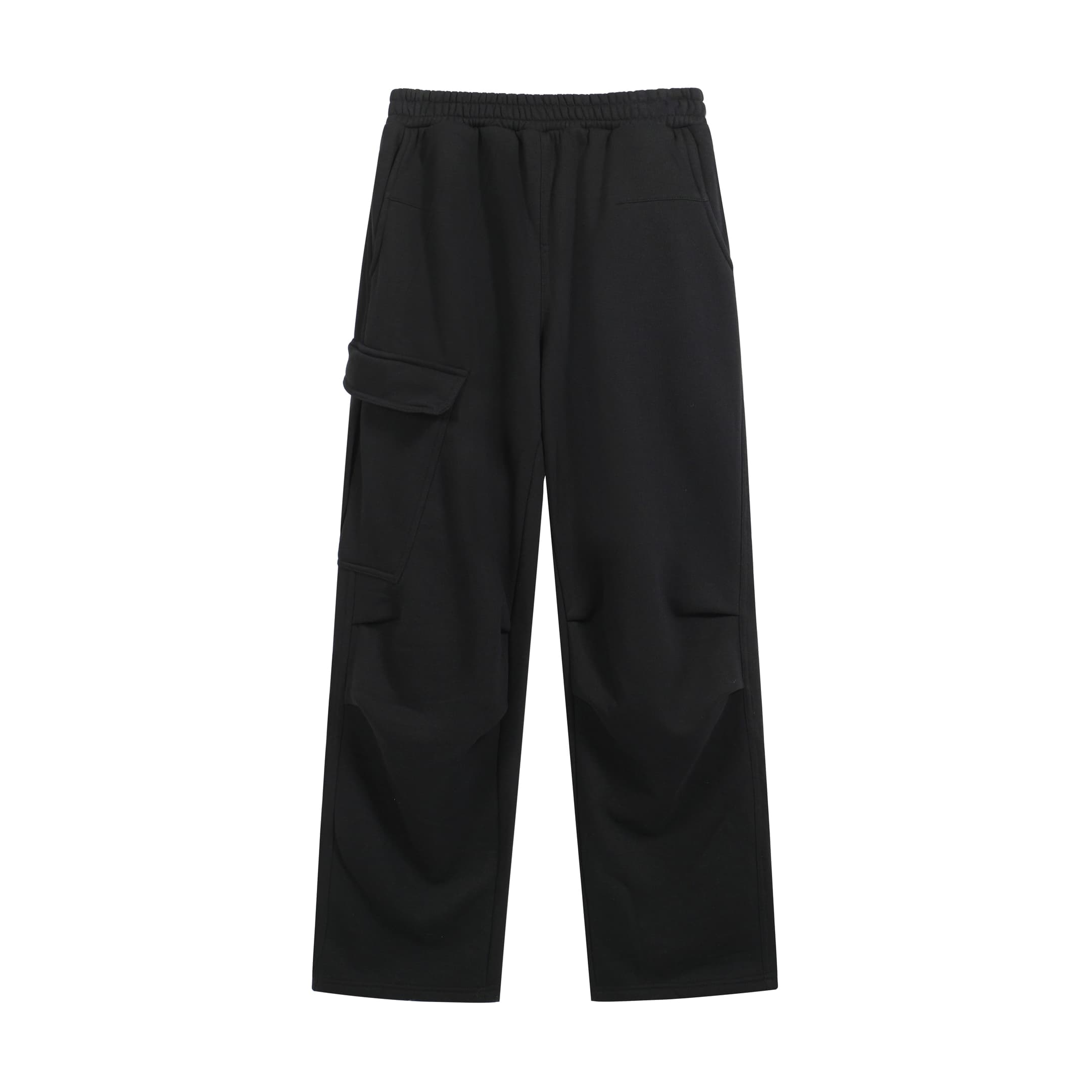 FFW Wide-Leg Black Panel Cargo Sweatpants