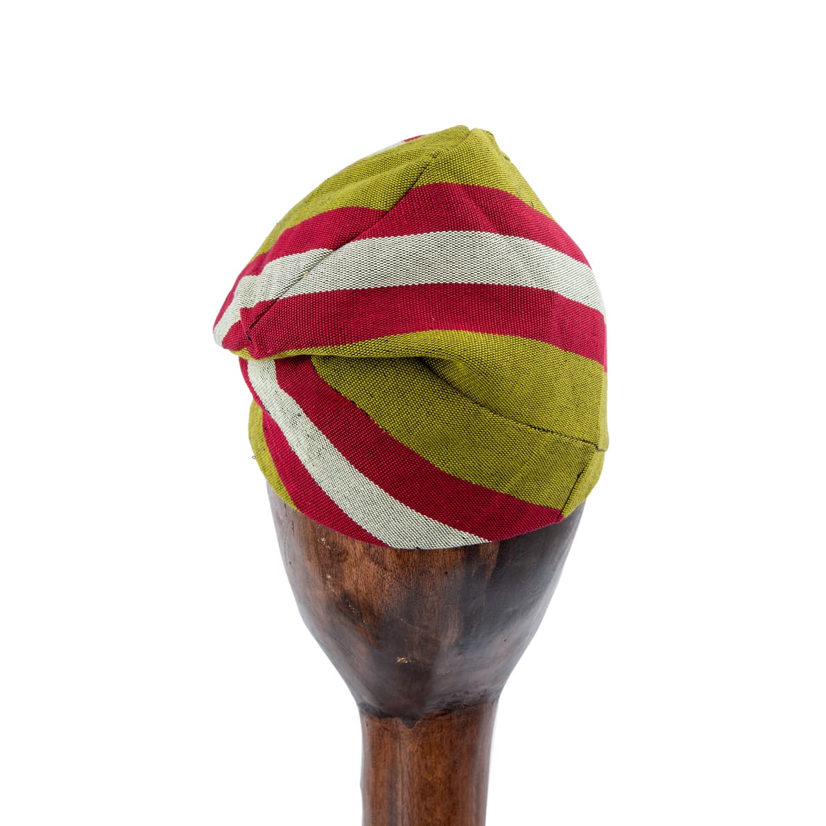 Ochre Stripe Fila Cap | Yoruba | Handwoven Headwear