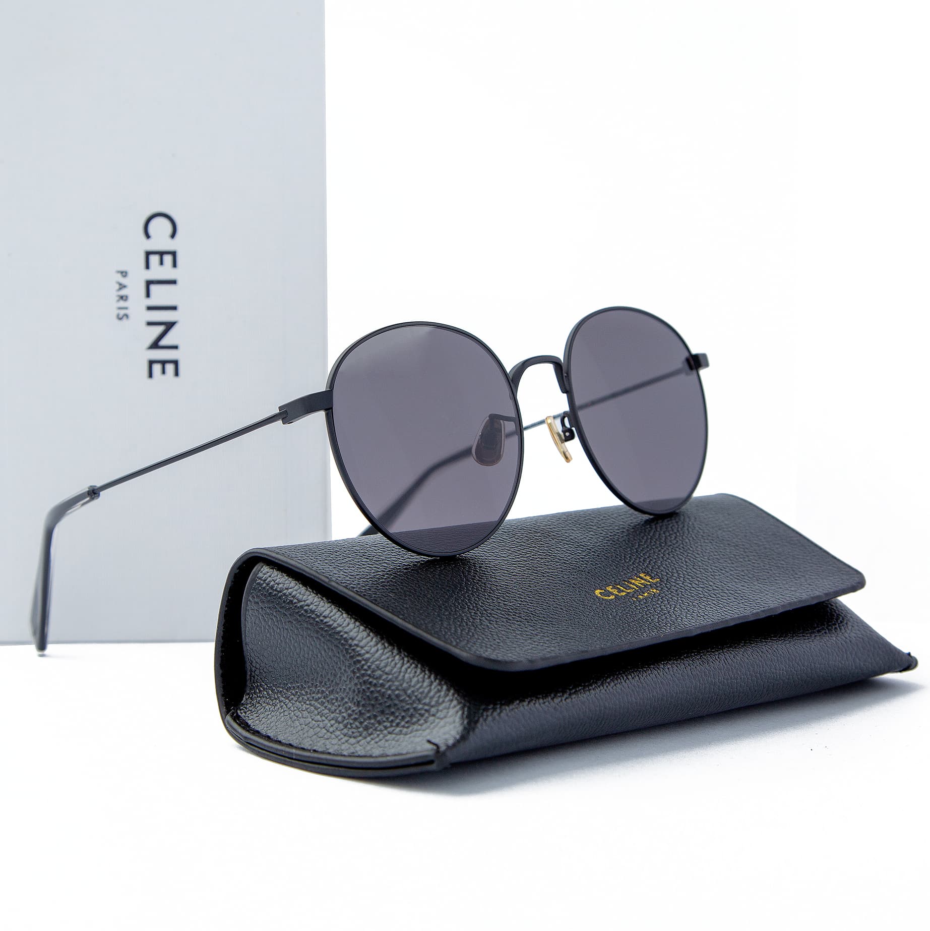 Celine Round Sunglasses - Black, UV Protection, Stylish