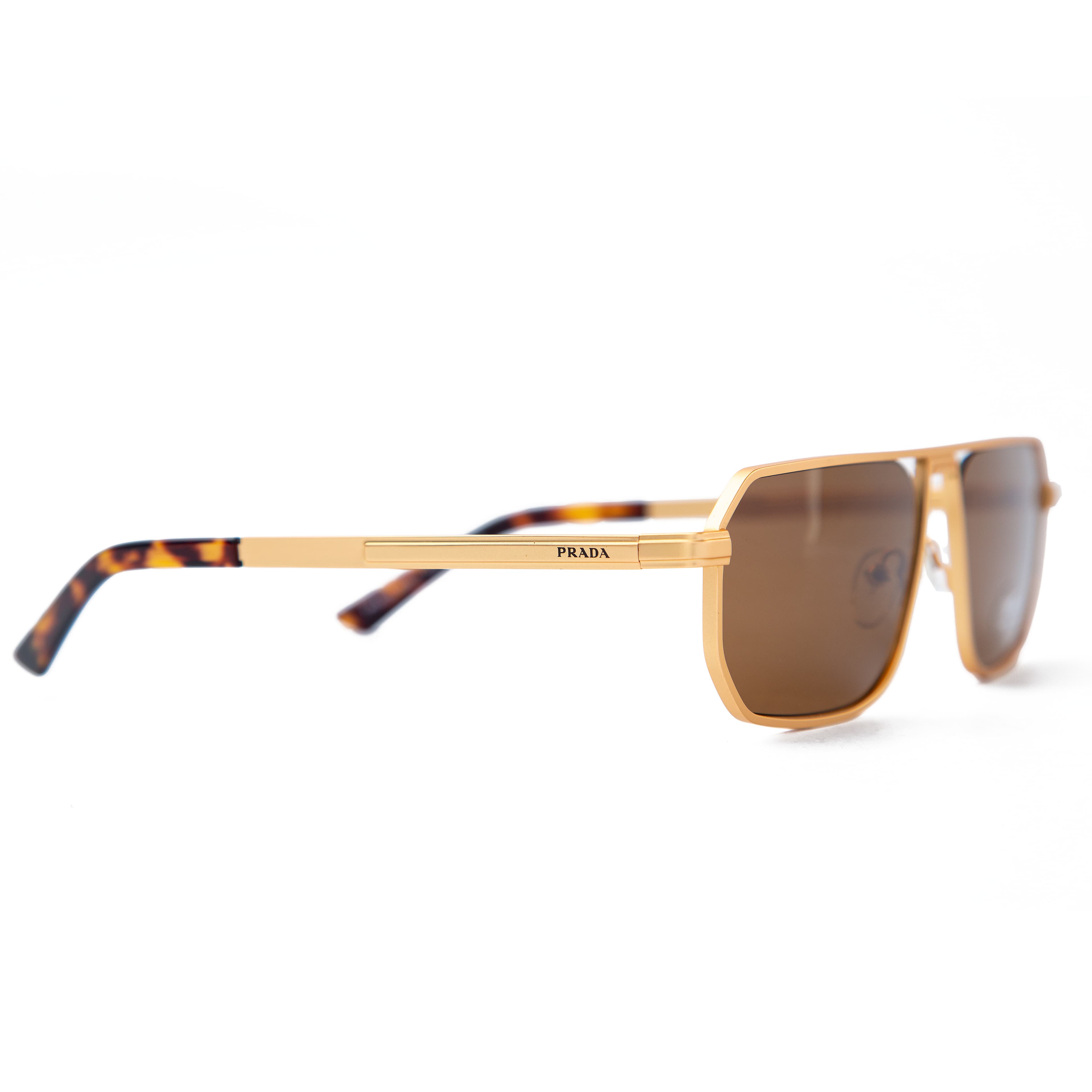 Prada Aviator Sunglasses - Gold, Polarized, UV Protection