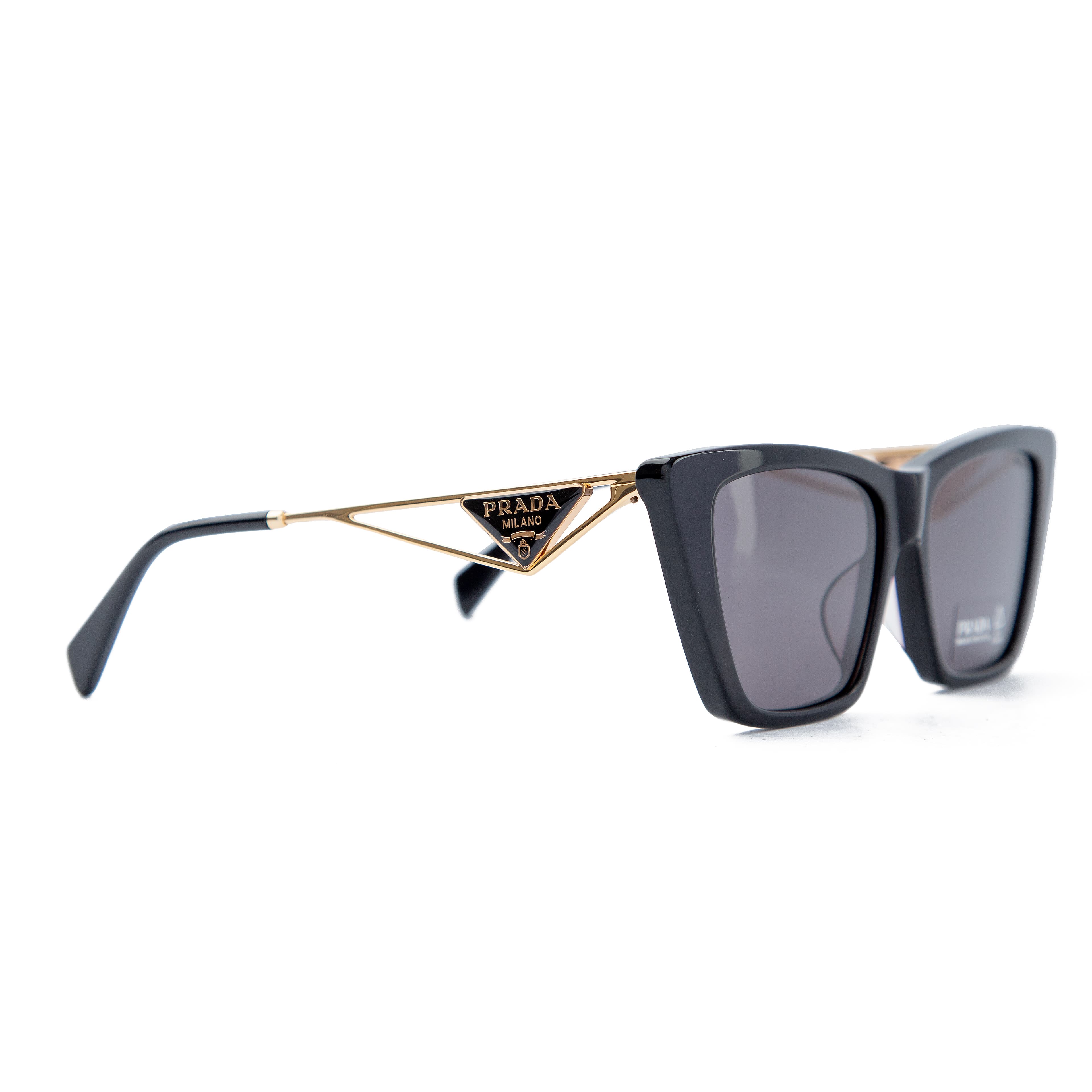 Prada Geometric Black Cat-Eye Sunglasses with Gold Metallic Temples – Luxury  Eyewear with Gradient Lenses in an Elegant Prada Case