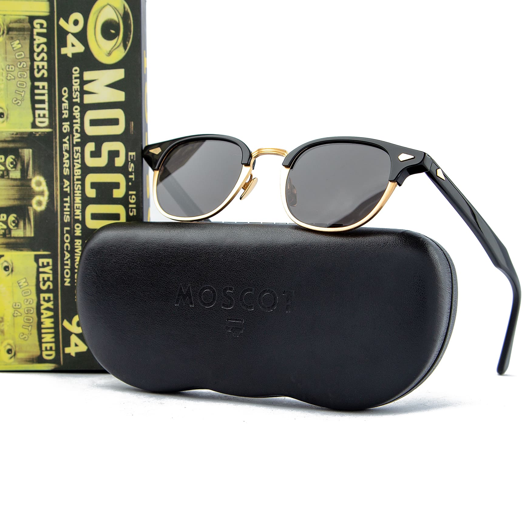 Moscot Lemtosh Sunglasses - Black & Gold