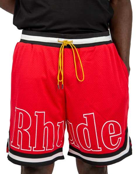 Rhude Court Logo Mesh Shorts - Red