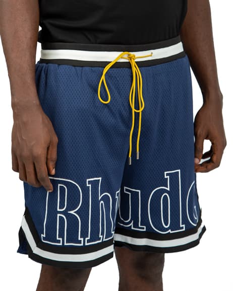 Rhude Navy Basketball Logo Swim Shorts