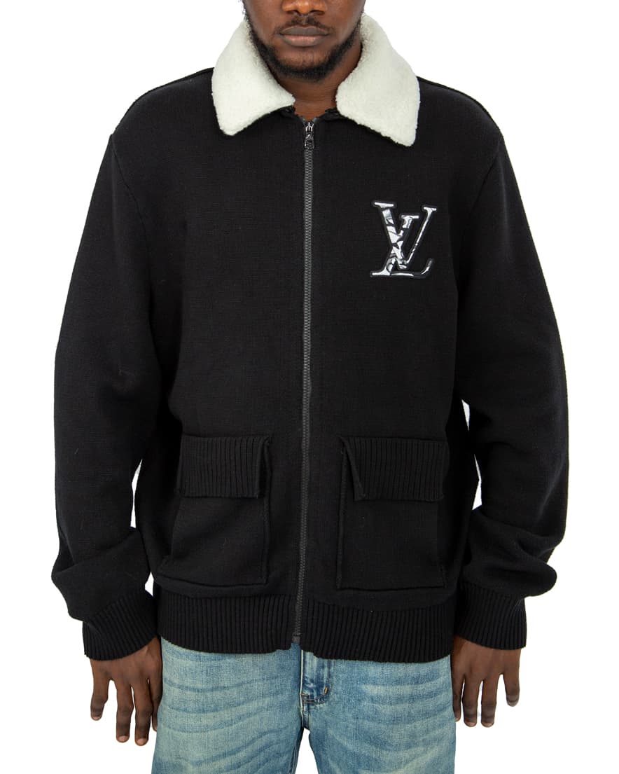 Louis Vuitton Wool Blouson, Black Shearling Collar