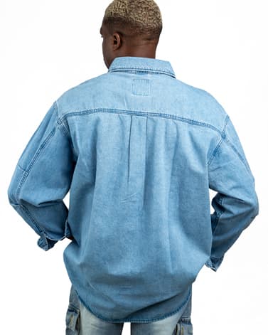 Levi's Men's Light Wash Denim Shirt, Long Sleeve, Casual Wear