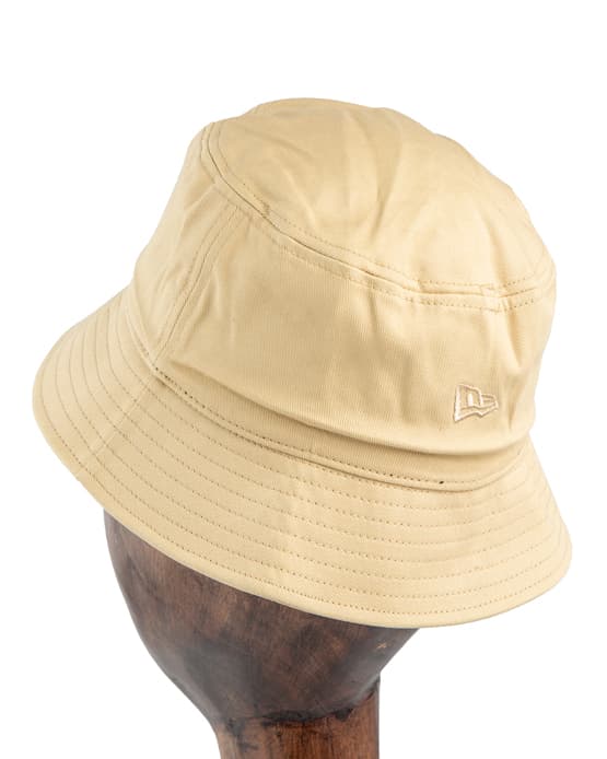 Yves Saint Laurent Wide Brim Bucket Hat, Beige, Off-White Logo, Unisex
