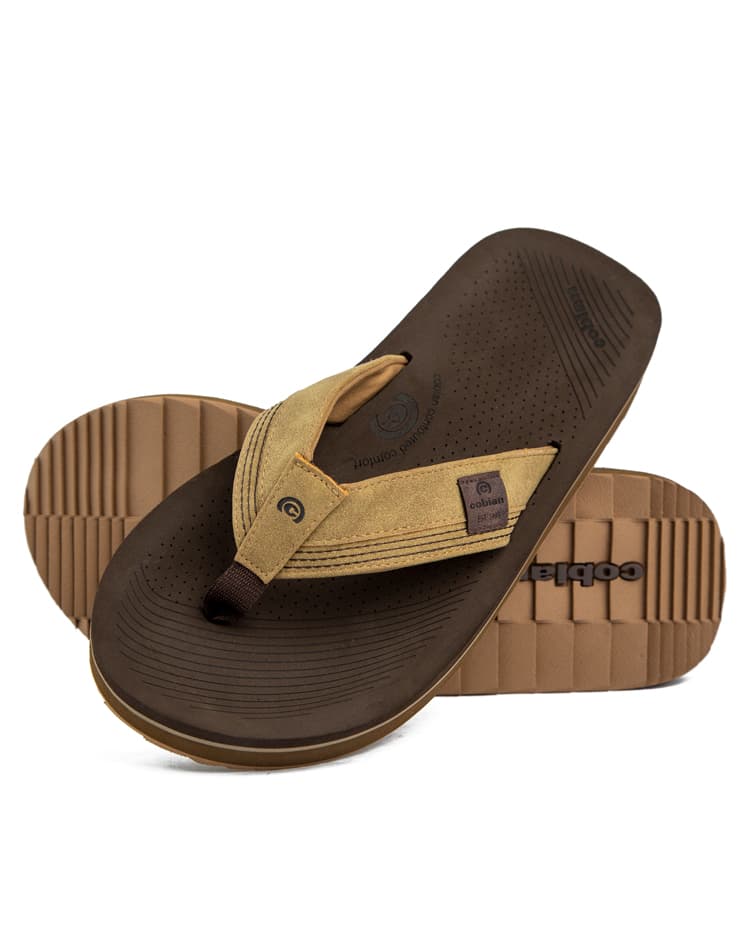 Cobian Men's Roca Rise Sandals in brown and tan