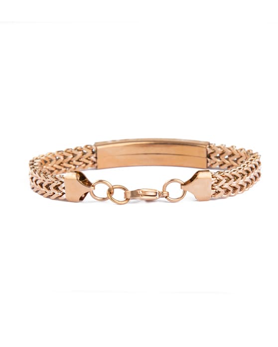 Hublot gold braided metal bracelet with logo plate