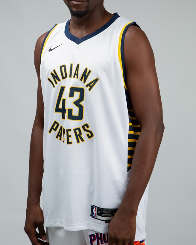 Indiana Pacers Nike Association Edition Swingman Jersey, White, Number 43, NBA Jersey