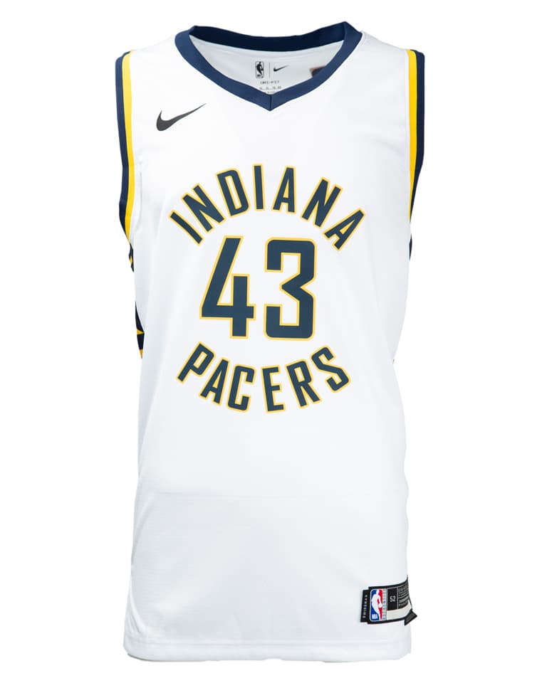 Indiana Pacers Nike Association Edition Swingman Jersey, White, Number 43, NBA Jersey"