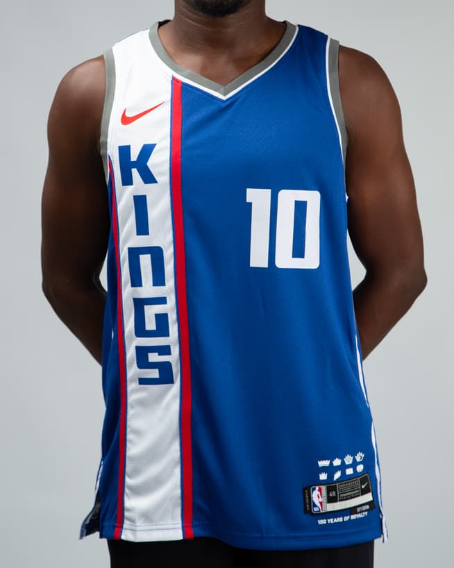 Domantas Sabonis Sacramento Kings City Edition 2023/24 Nike NBA Swingman Jersey, Blue, Number 10, 100 Years Patch