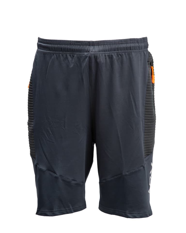 Dark Grey Textured Training Shorts, Men's Performance Shorts, Athletic Shorts, Workout Shorts, Zipper Pocket