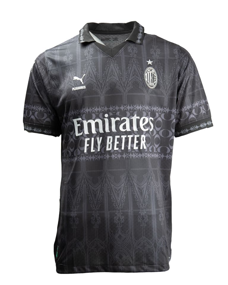 Puma AC Milan x PLEASURES Fourth Jersey, Dark Grey, Special Edition, Football Jersey"