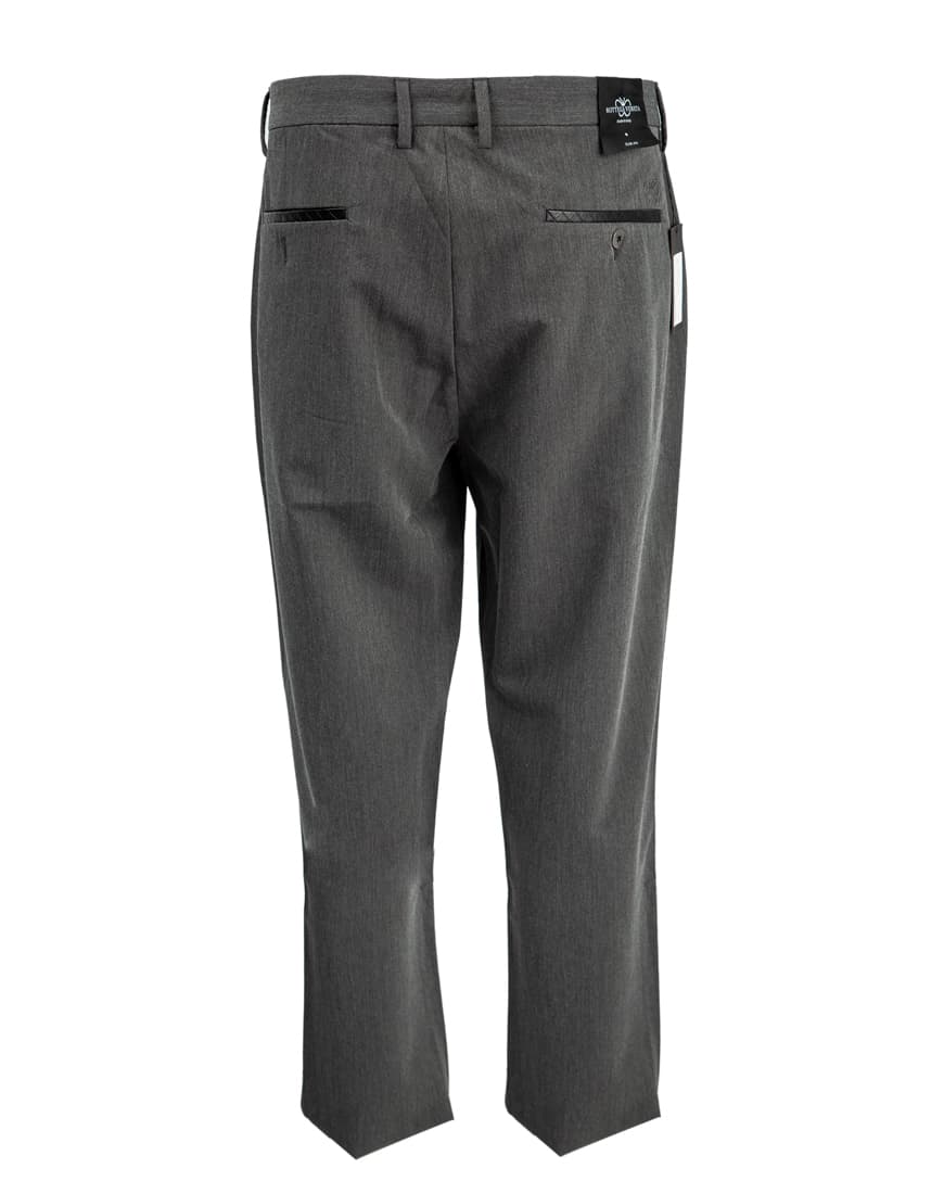 Dark gray cropped dress pants, men's tailored trousers