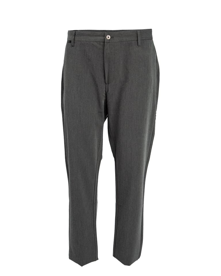 Dark gray cropped dress pants, men's tailored trouser