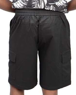 Men's Black Cotton Twill Cargo Shorts
