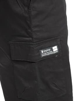Men's Black Cotton Twill Cargo Shorts