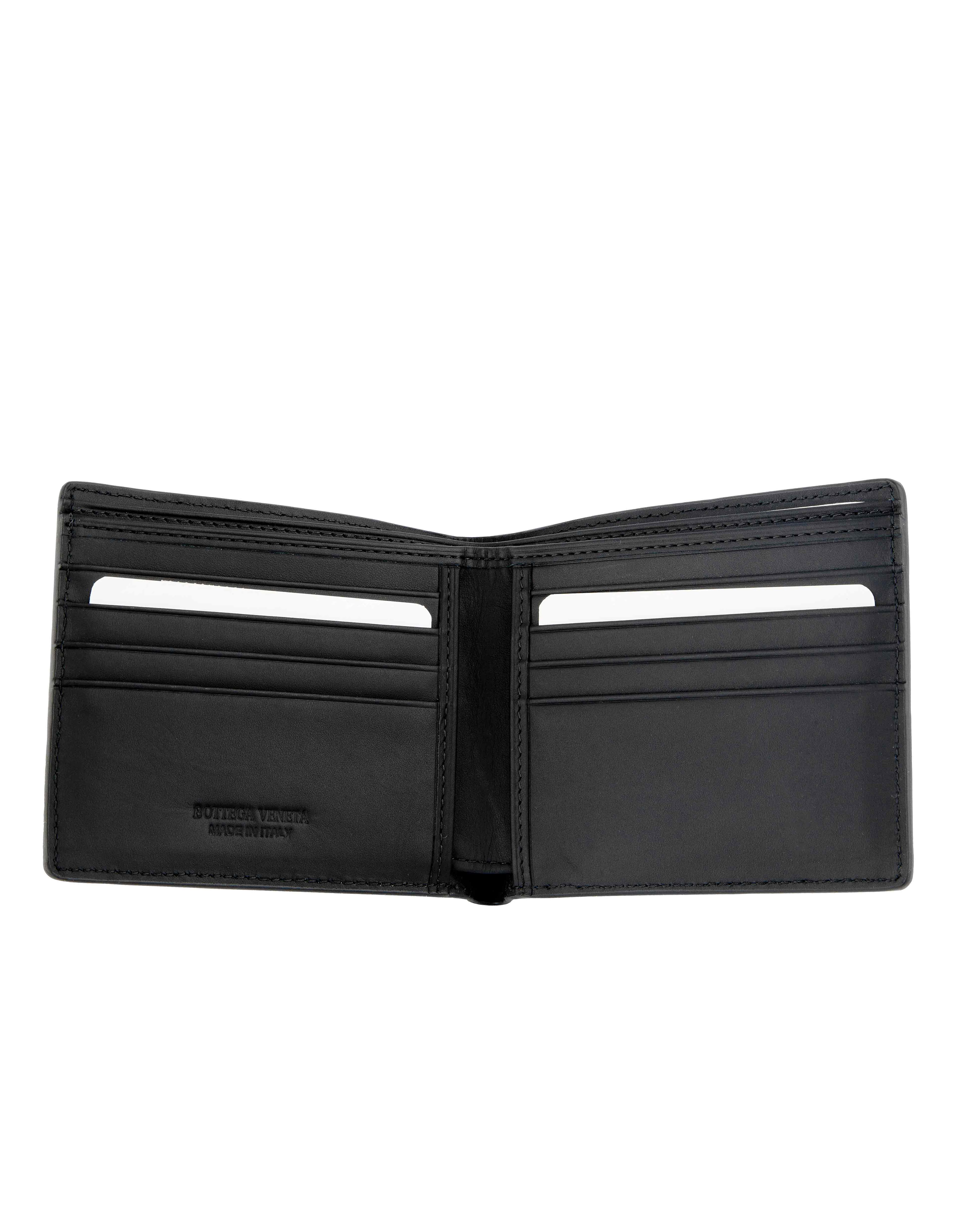 Bottega Veneta Black Intrecciato Leather Bifold Wallet