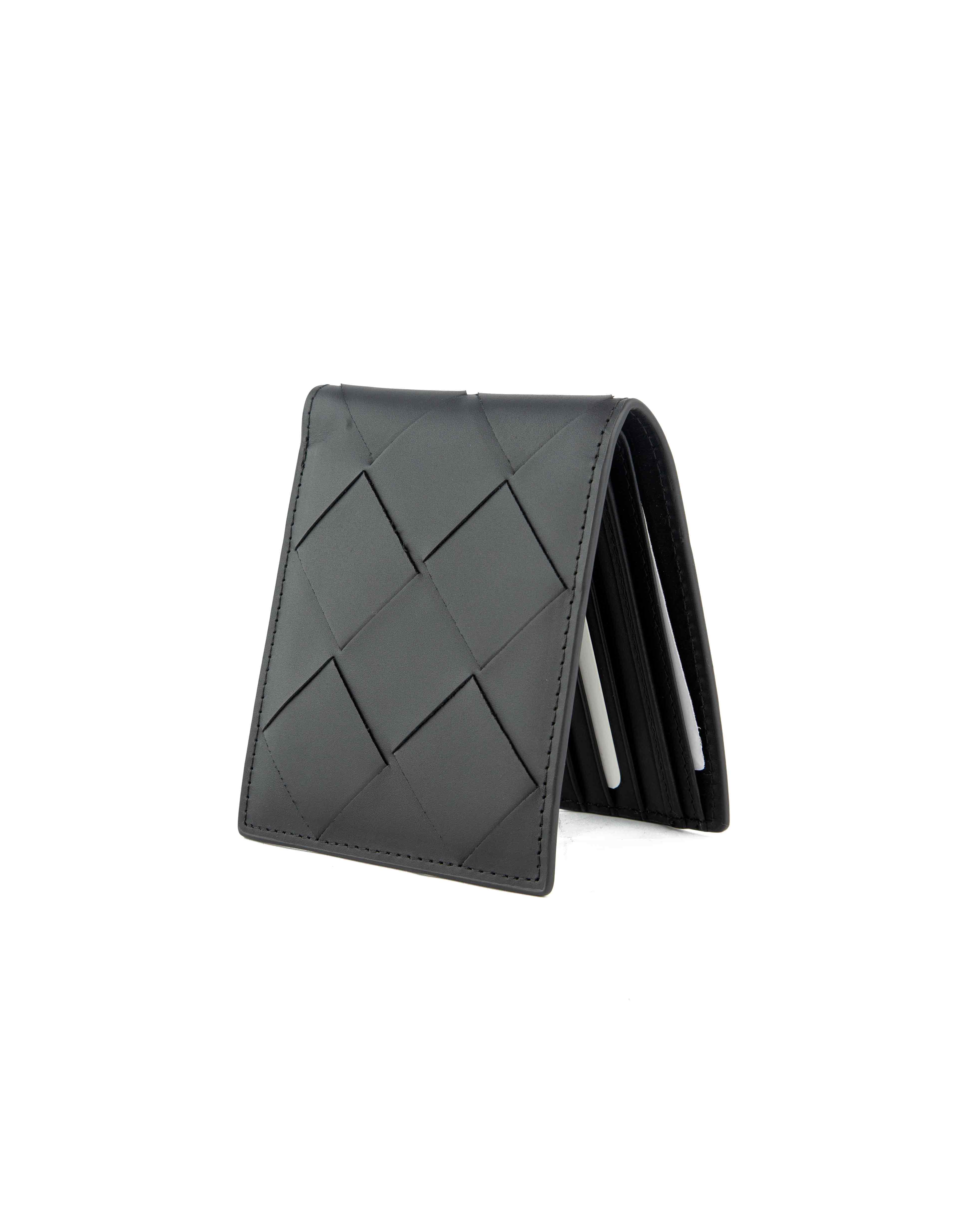 Bottega Veneta Black Intrecciato Leather Bifold Wallet