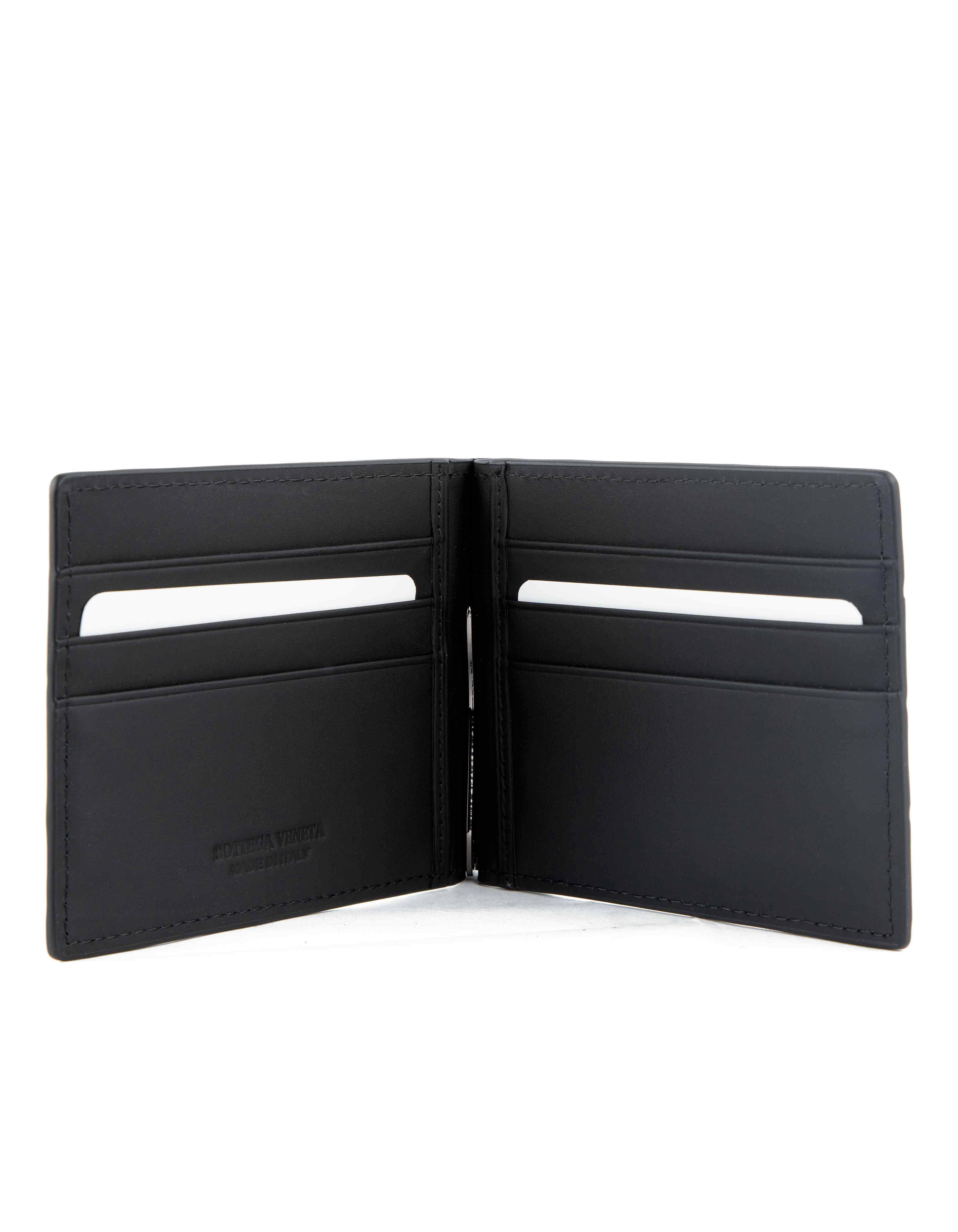 Black Intrecciato Leather Bifold Wallet