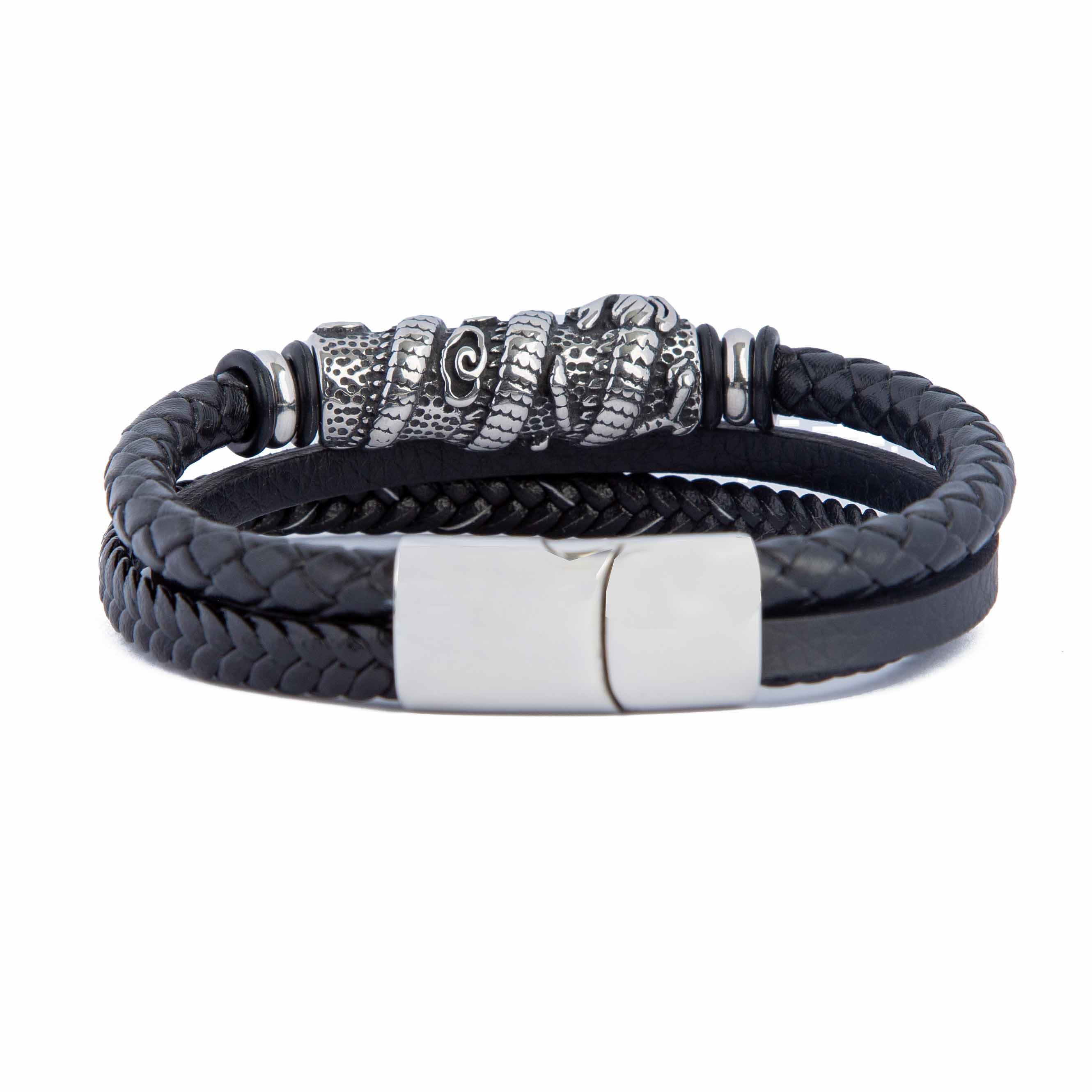 Predator Q1 Black Leather Bracelet