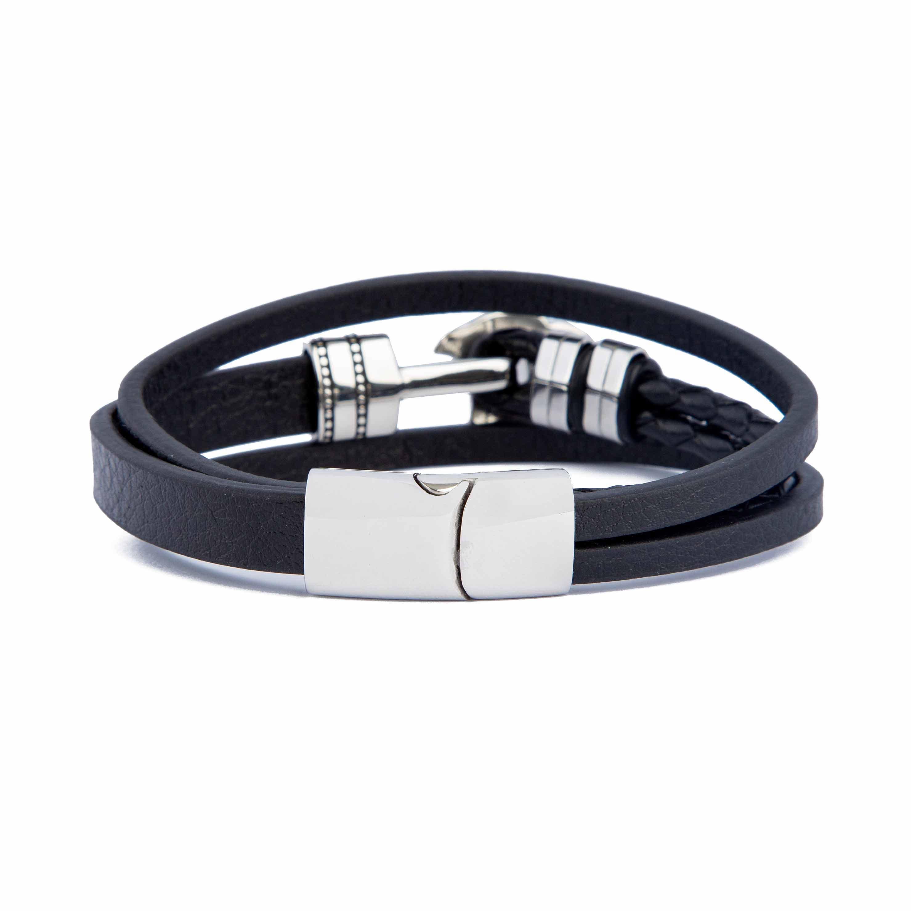 Versace Medusa Black Leather Bracelet