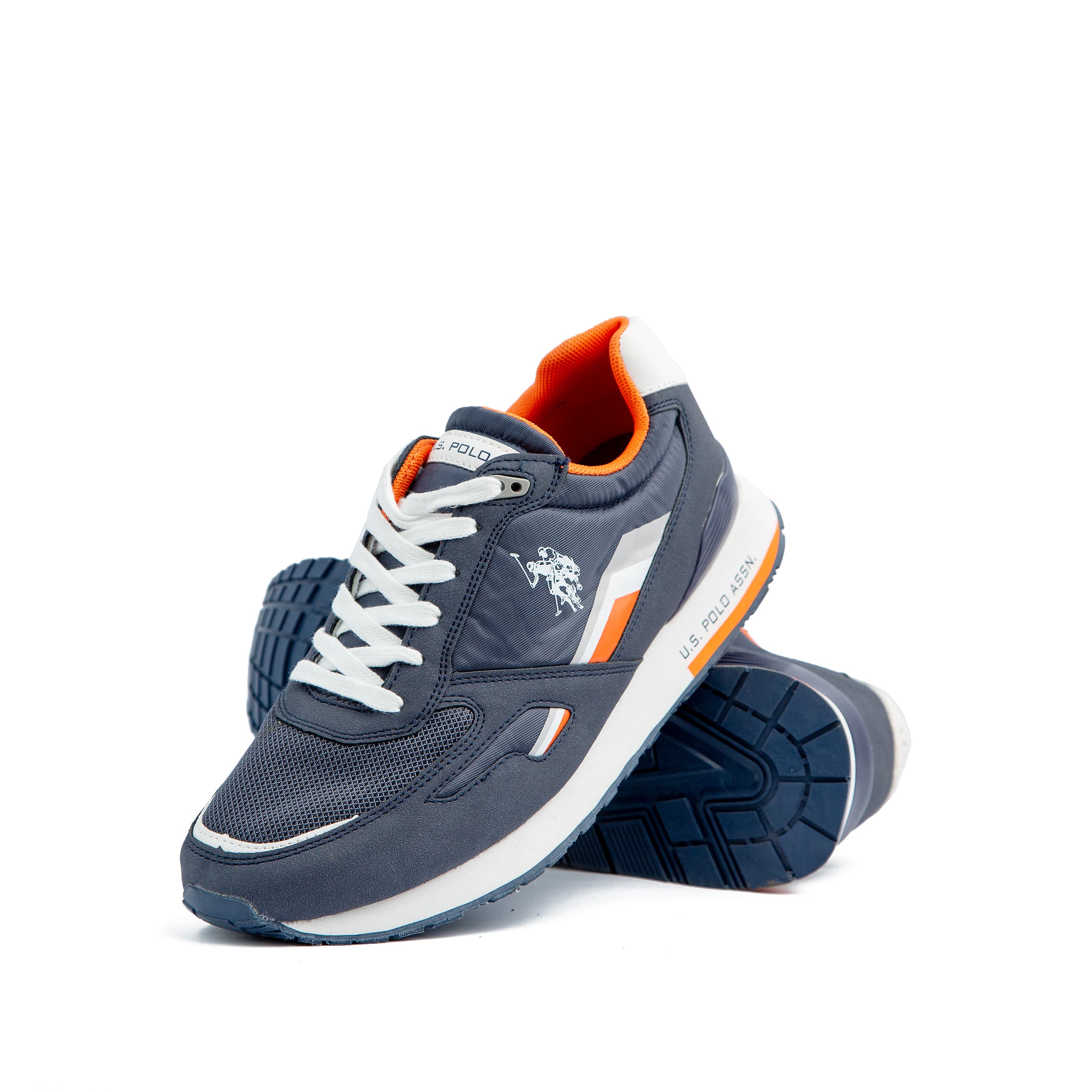 U.S. Polo Assn. Men's Lace-Up Sneakers - Navy/Orange | Agu.ng