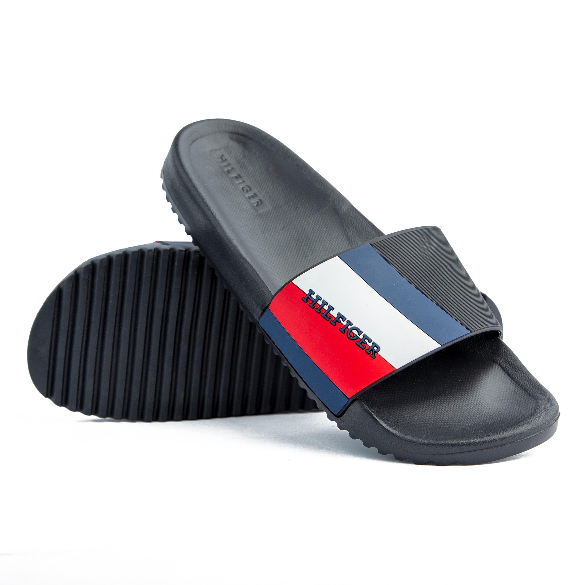 Tommy Hilfiger Men's Ring Slides - Black | Agu.ng