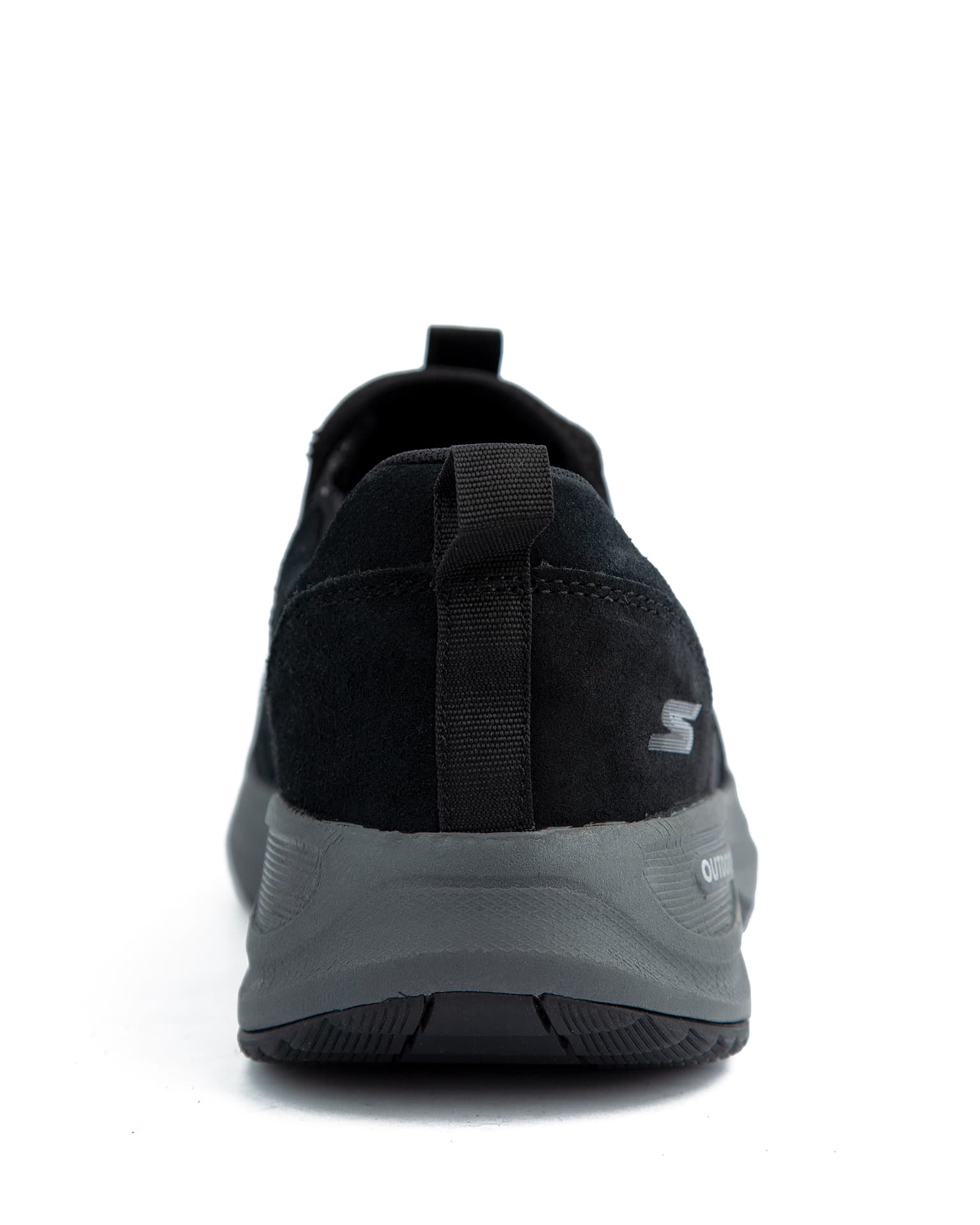 Skechers Go Walk Shoes, Black with grey soles, featuring a breathable mesh upper.