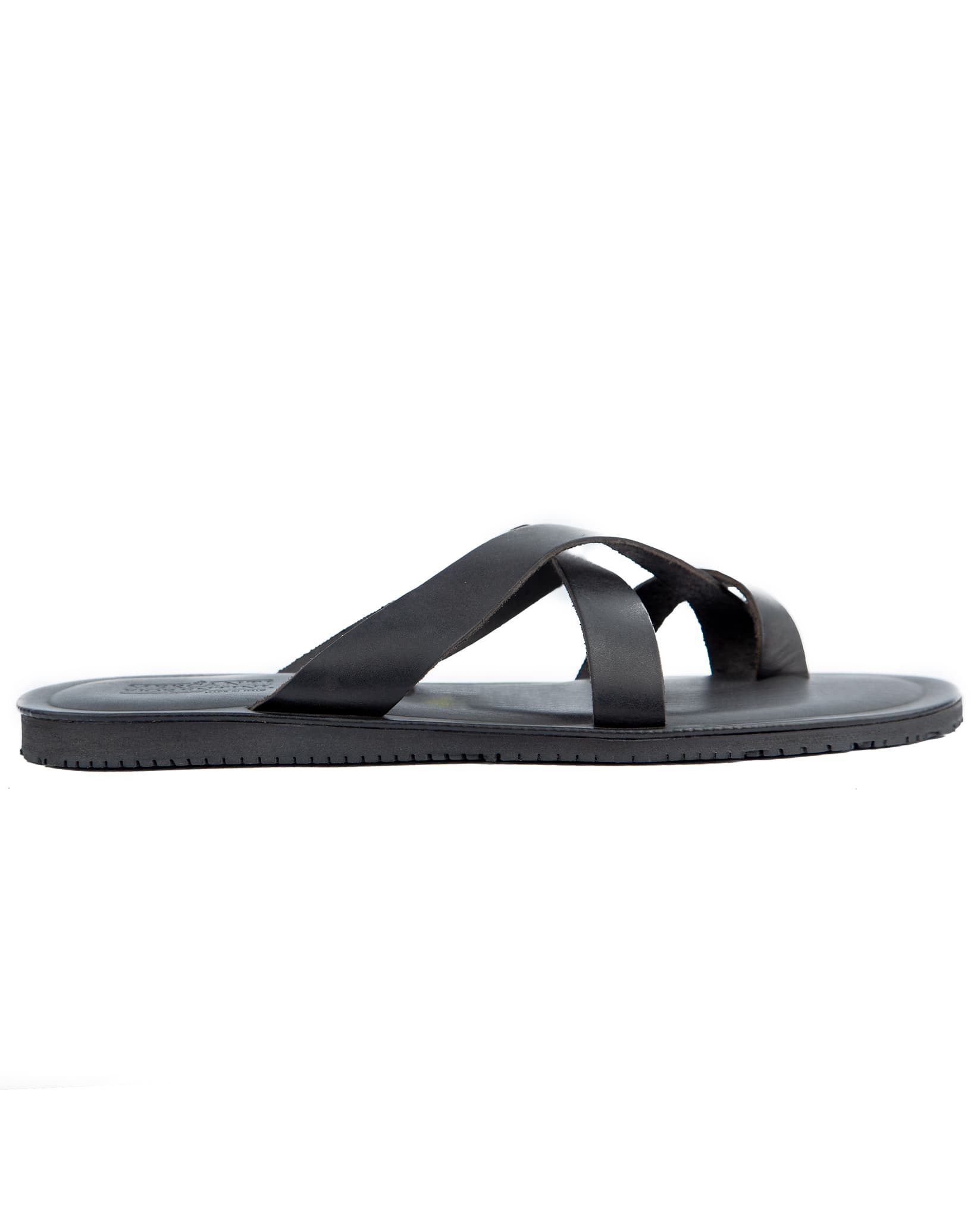 Premium Black Leather Cross-Strap Sandals – Comfortable & Stylish Footwear for Men and Women