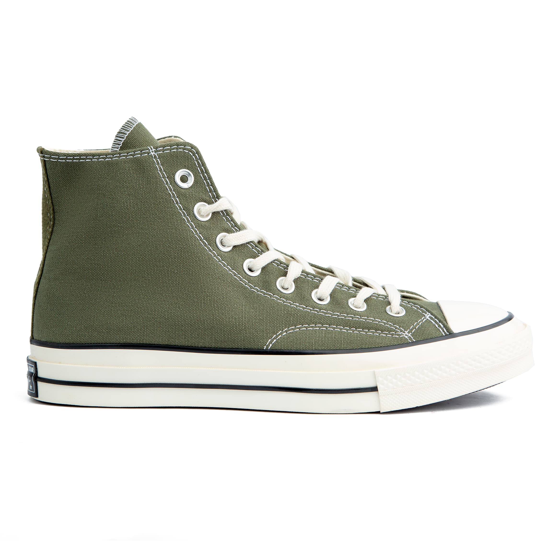 Olive green Converse Chuck Taylor All Star 70 High Top Sneakers - Unisex canvas shoes with timeless style, durable construction, and a classic silhouette.