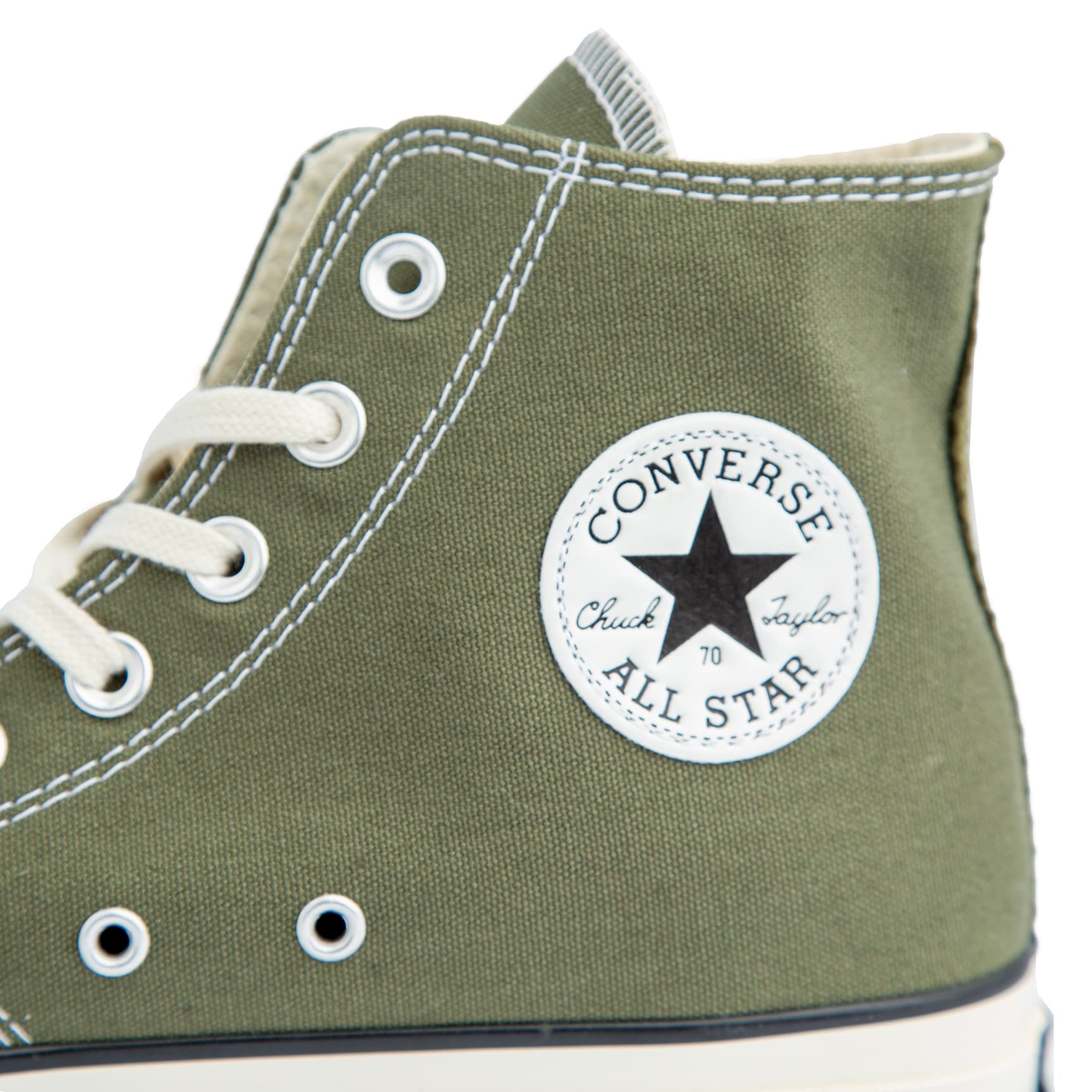  Olive green Converse Chuck Taylor All Star 70 High Top Sneakers - Unisex canvas shoes with timeless style, durable construction, and a classic silhouette.