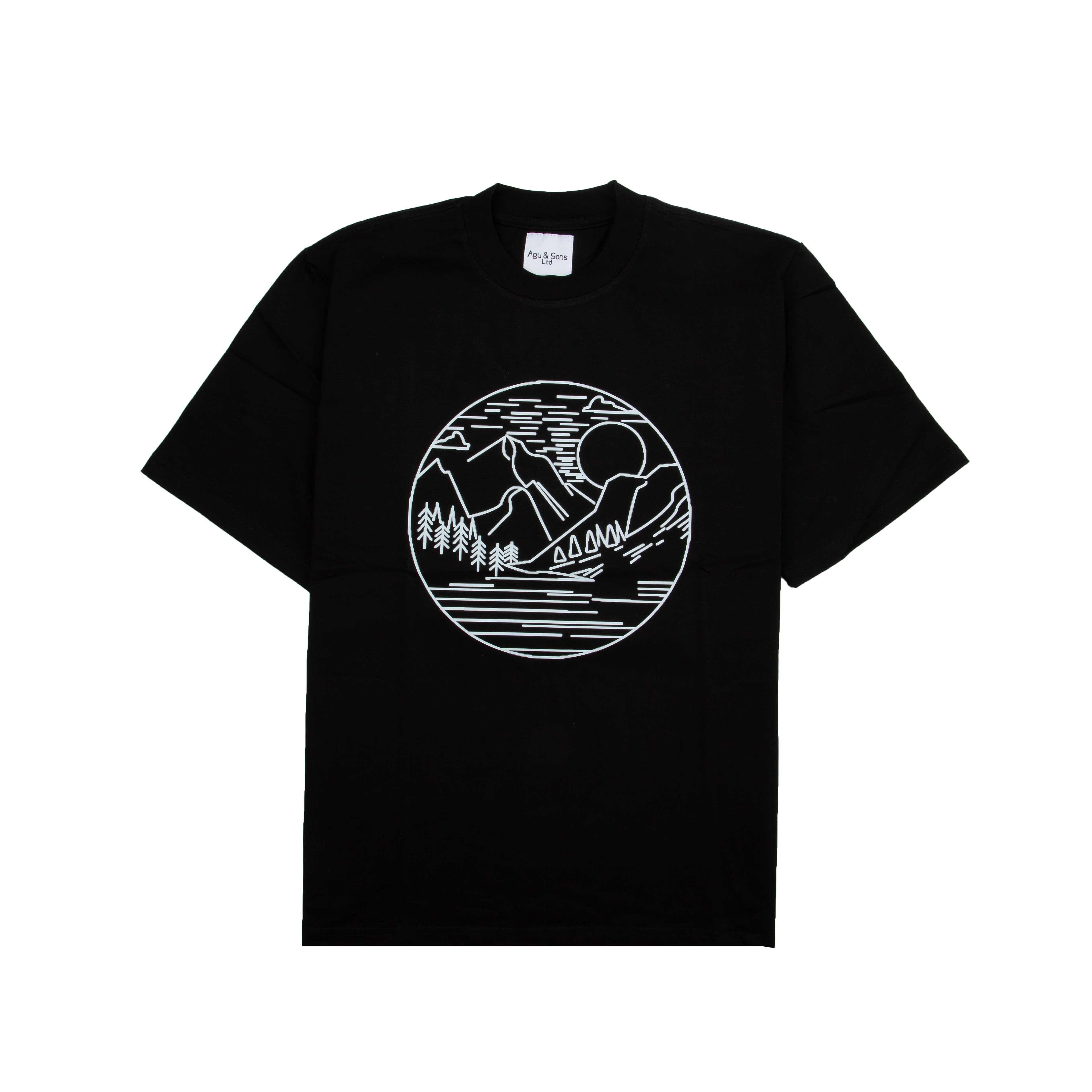 Agu & Sons Limited Black Oregon Coast Graphic T-Shirt