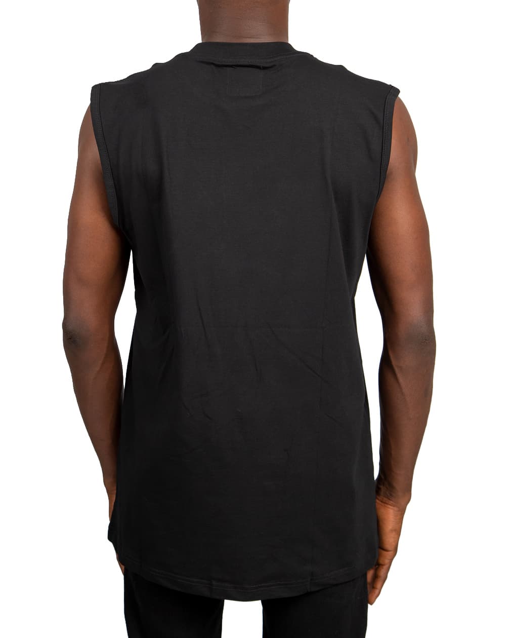 Agu & Sons Ltd Men's Classic Black Sleeveless Crew Neck T-Shirt - Comfortable, Stylish, and Versatile. Perfect for casual wear or athletic activities.