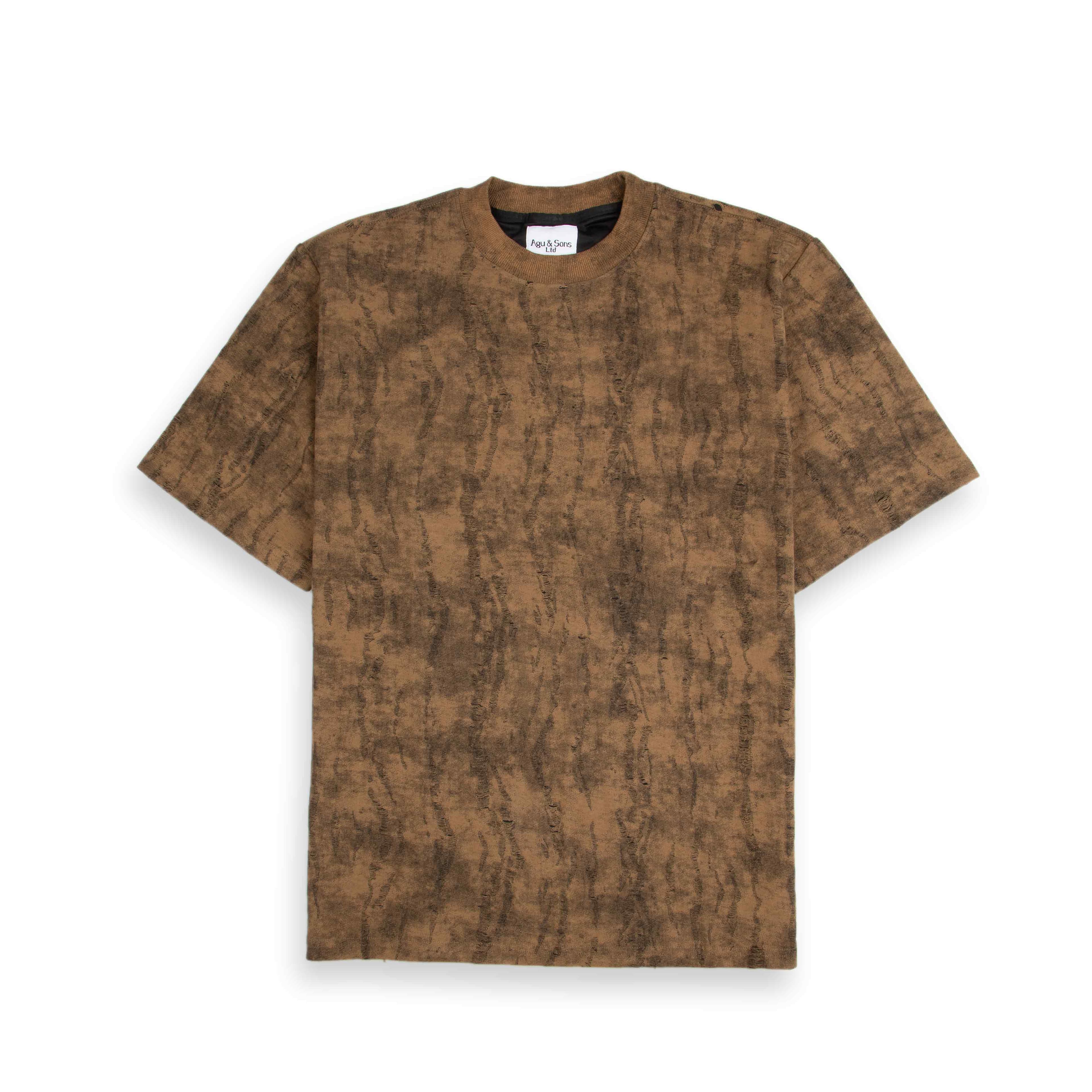 Agu & Sons Ltd Batik Oversized T-Shirt – Earth Brown, XL | Unisex, Premium Cotton, Casual Streetwear