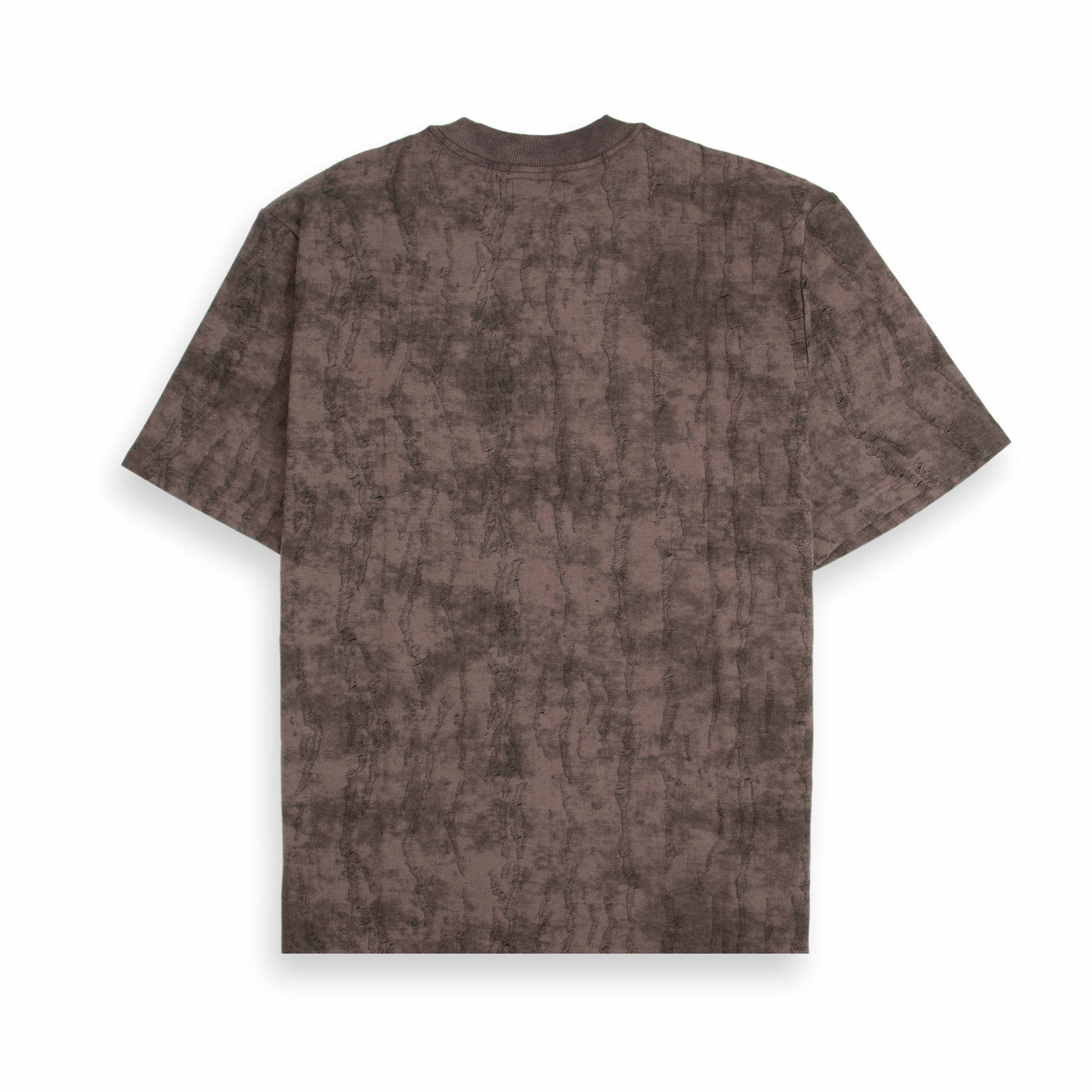 Agu & Sons batik t-shirt in brown and black, featuring a relaxed fit and textured design for a trendy and comfortable casual look.