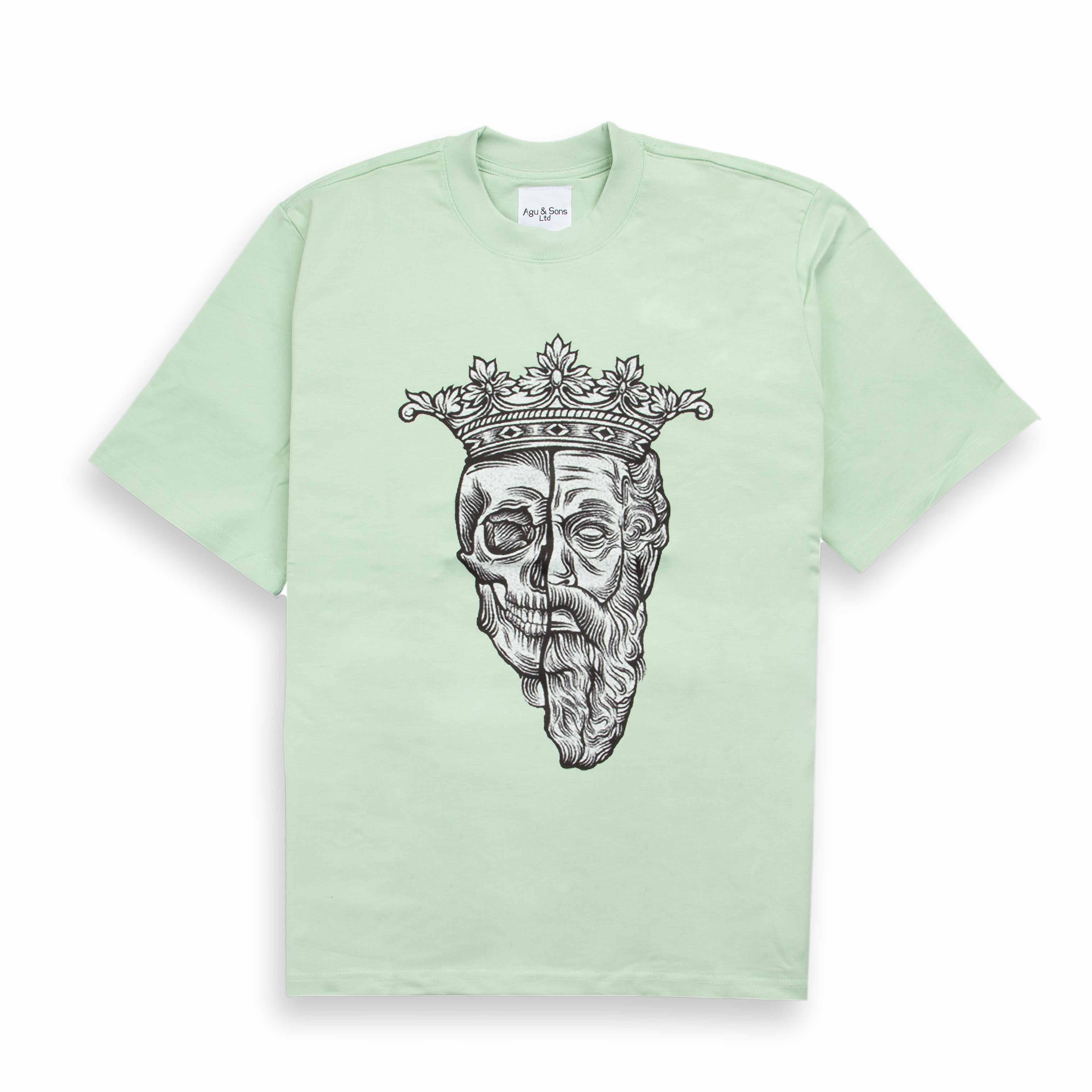 Agu & Sons Mint Green Crowned Wisdom Graphic T-Shirt