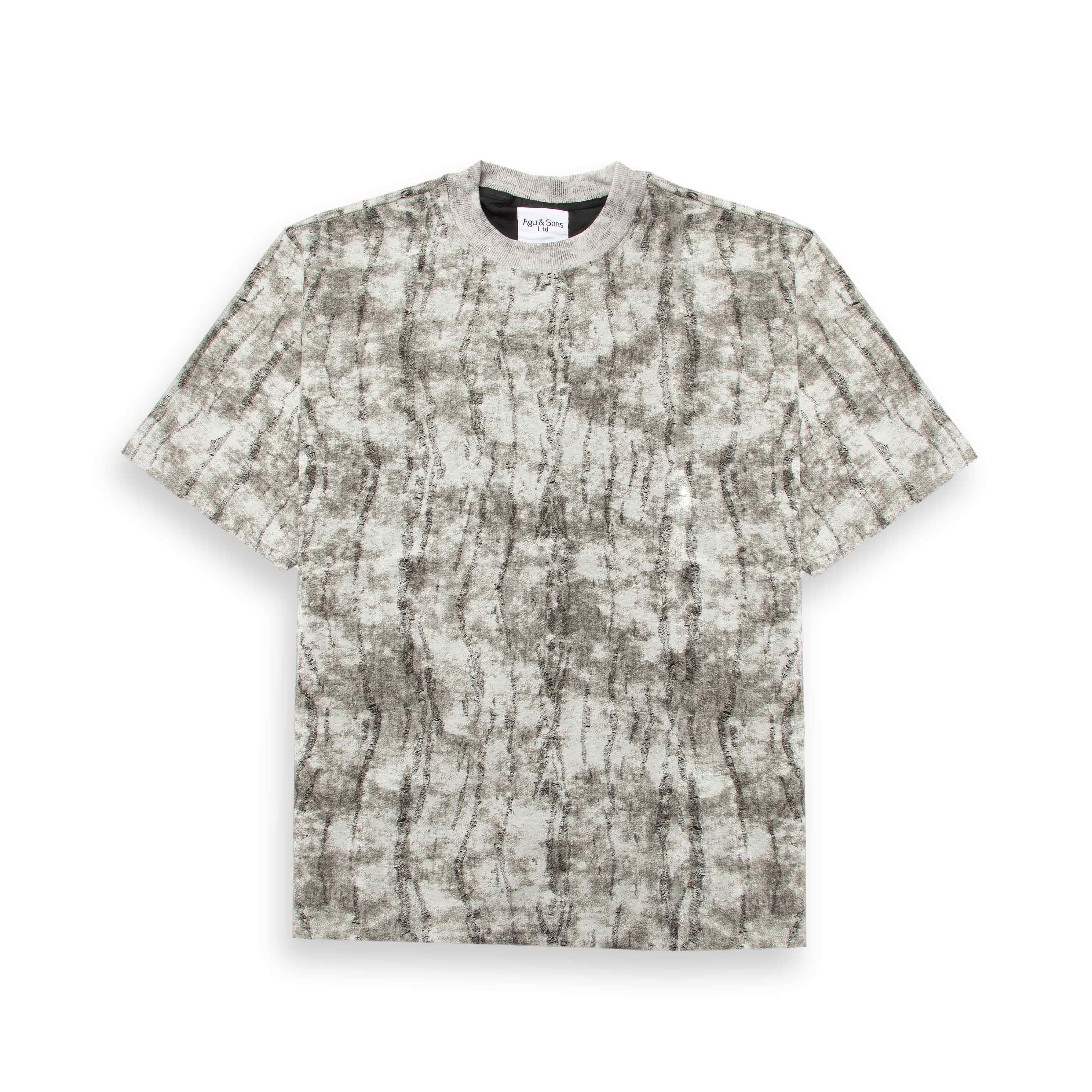 Agu & Sons black and grey Batik t-shirt for men and women, featuring a modern textured design and relaxed fit for ultimate comfort.