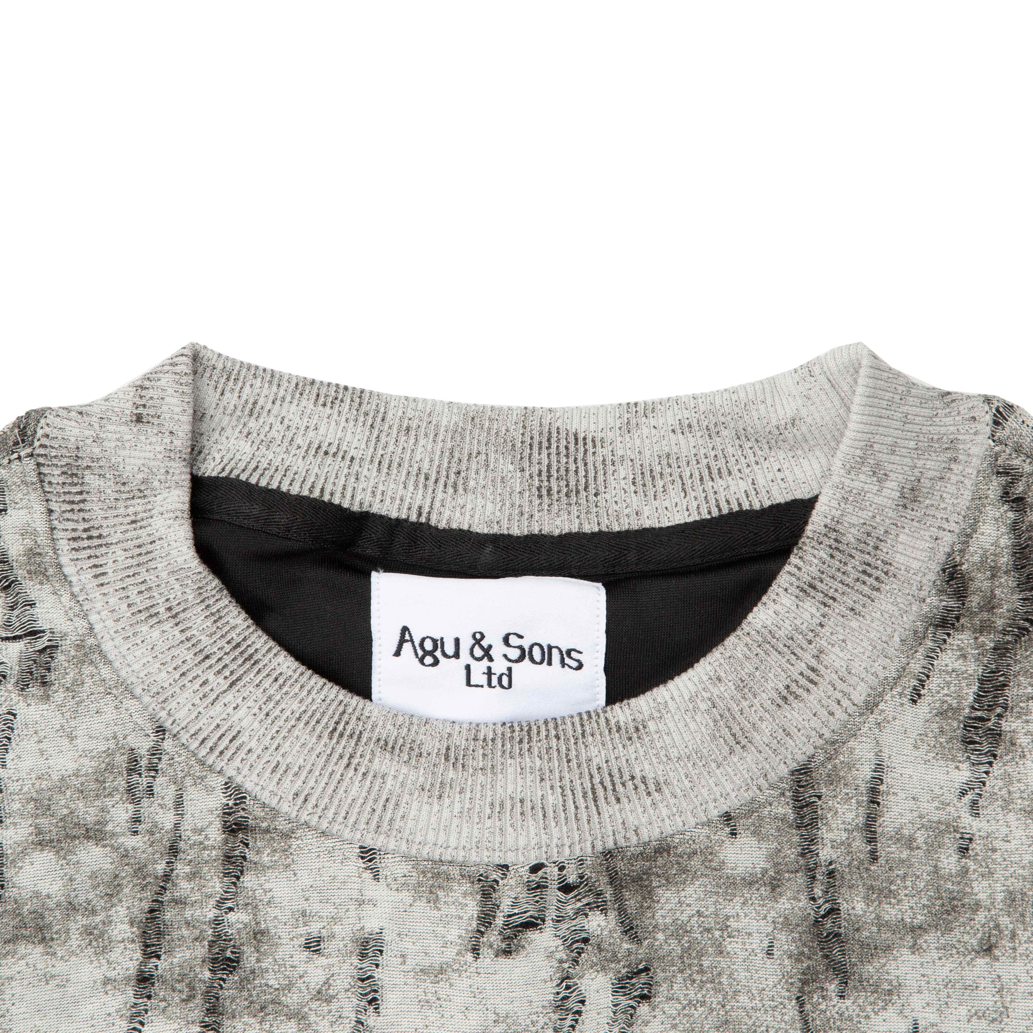 Agu & Sons black and grey batik t-shirt for men and women, featuring a modern textured design and relaxed fit for ultimate comfort.