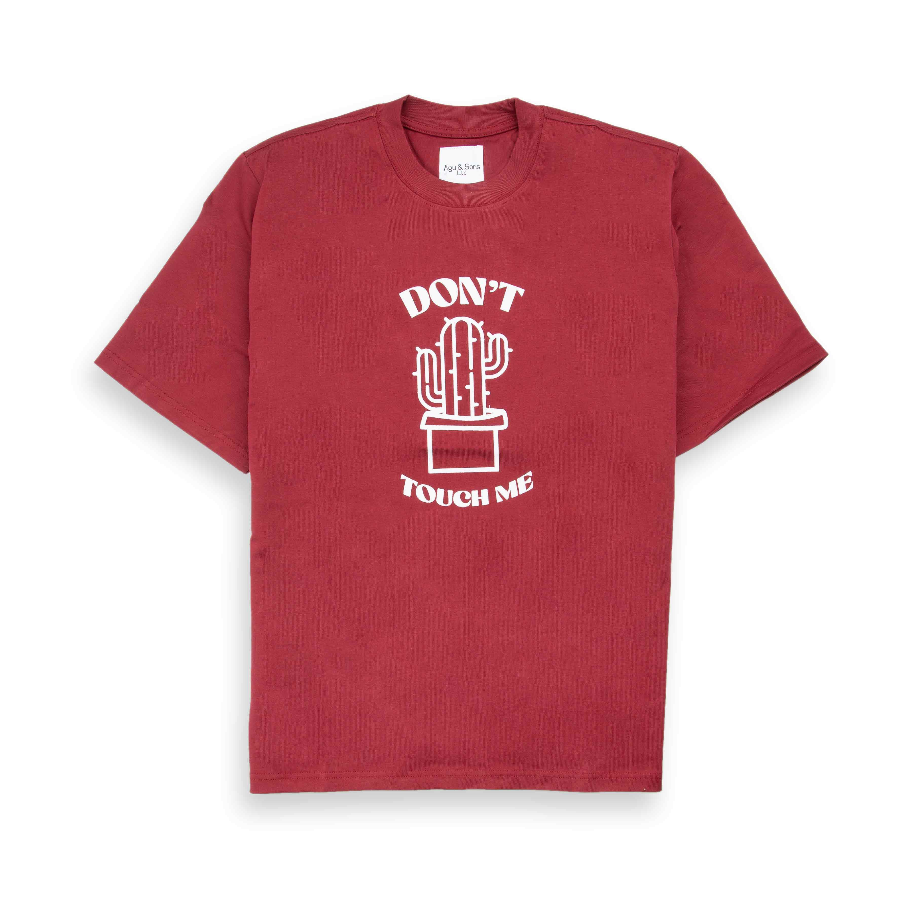 Red Agu & Sons Ltd. "Don't Touch Me" cactus graphic print unisex t-shirt.