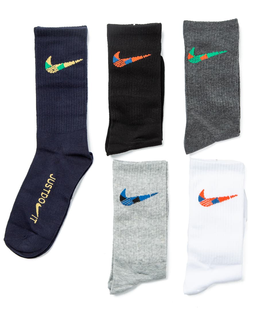Nike Embroidered Swoosh Socks - 5 Pairs Gift Box | Premium Unisex