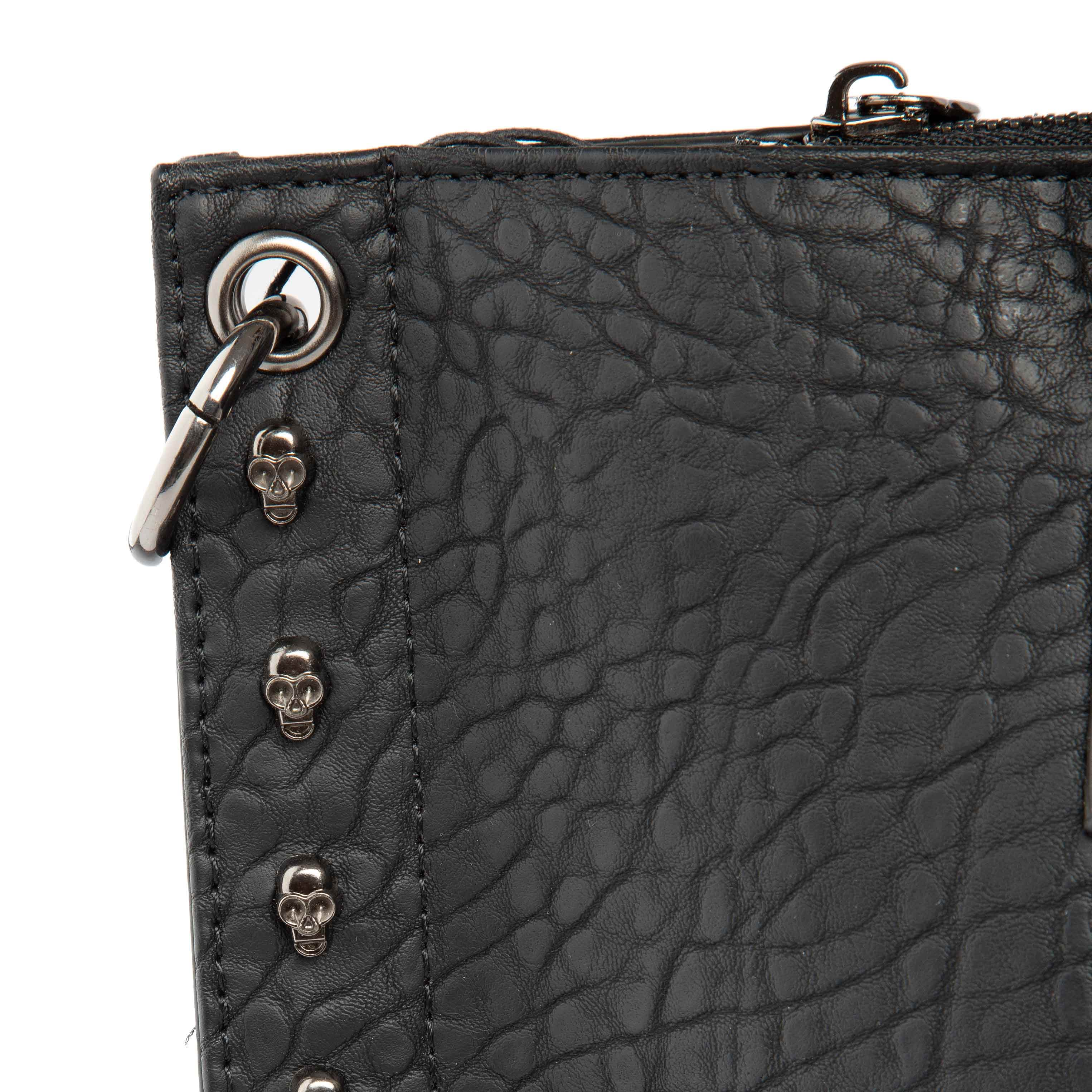 Studded Skull Crossbones Black Tote Bag - Edgy Style