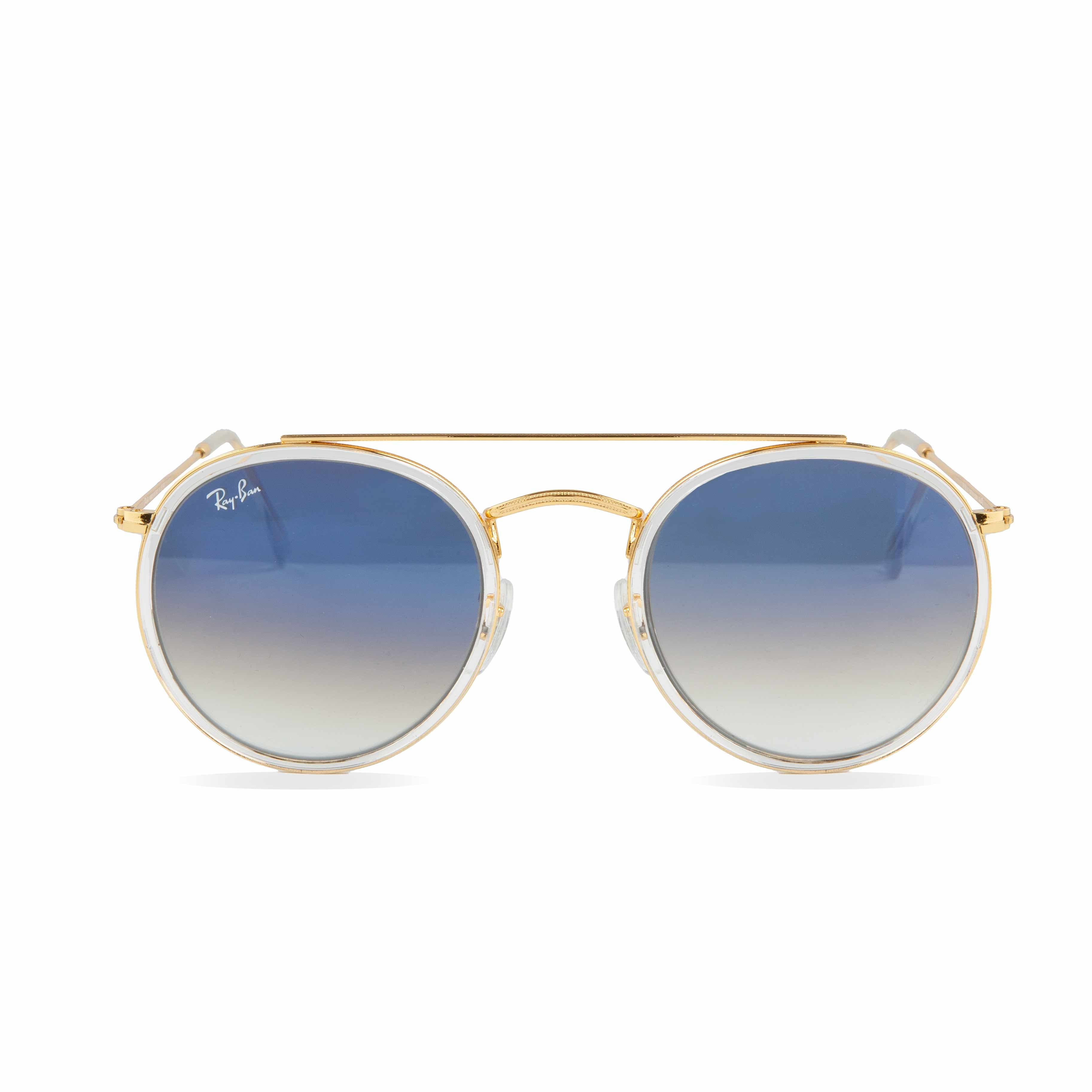 Ray-Ban Round Double Bridge  Sunglasses, 11364- Gold