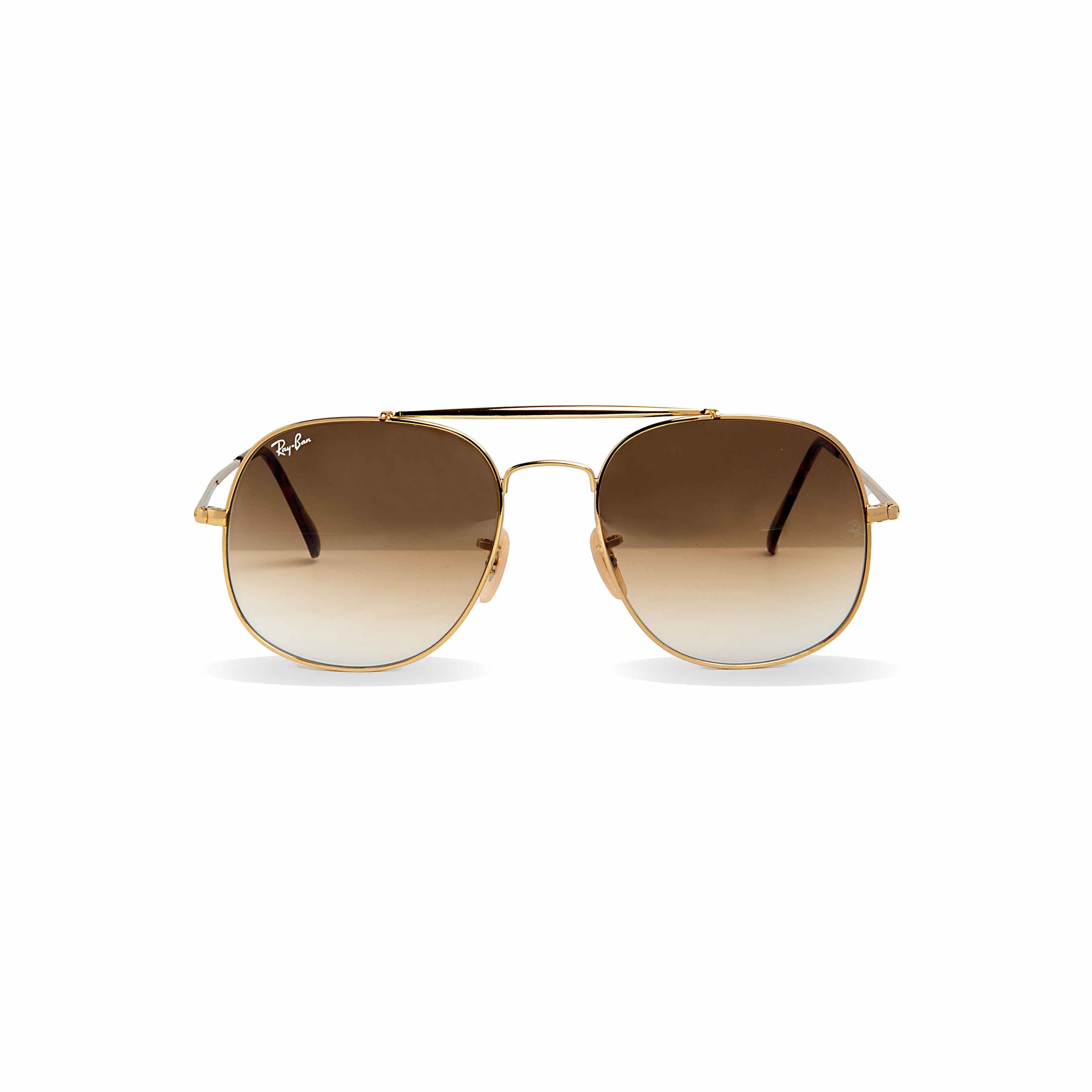 Ray-Ban Aviator Shooter Gold Frame Brown Gradient Lens Sunglasses - Unisex"