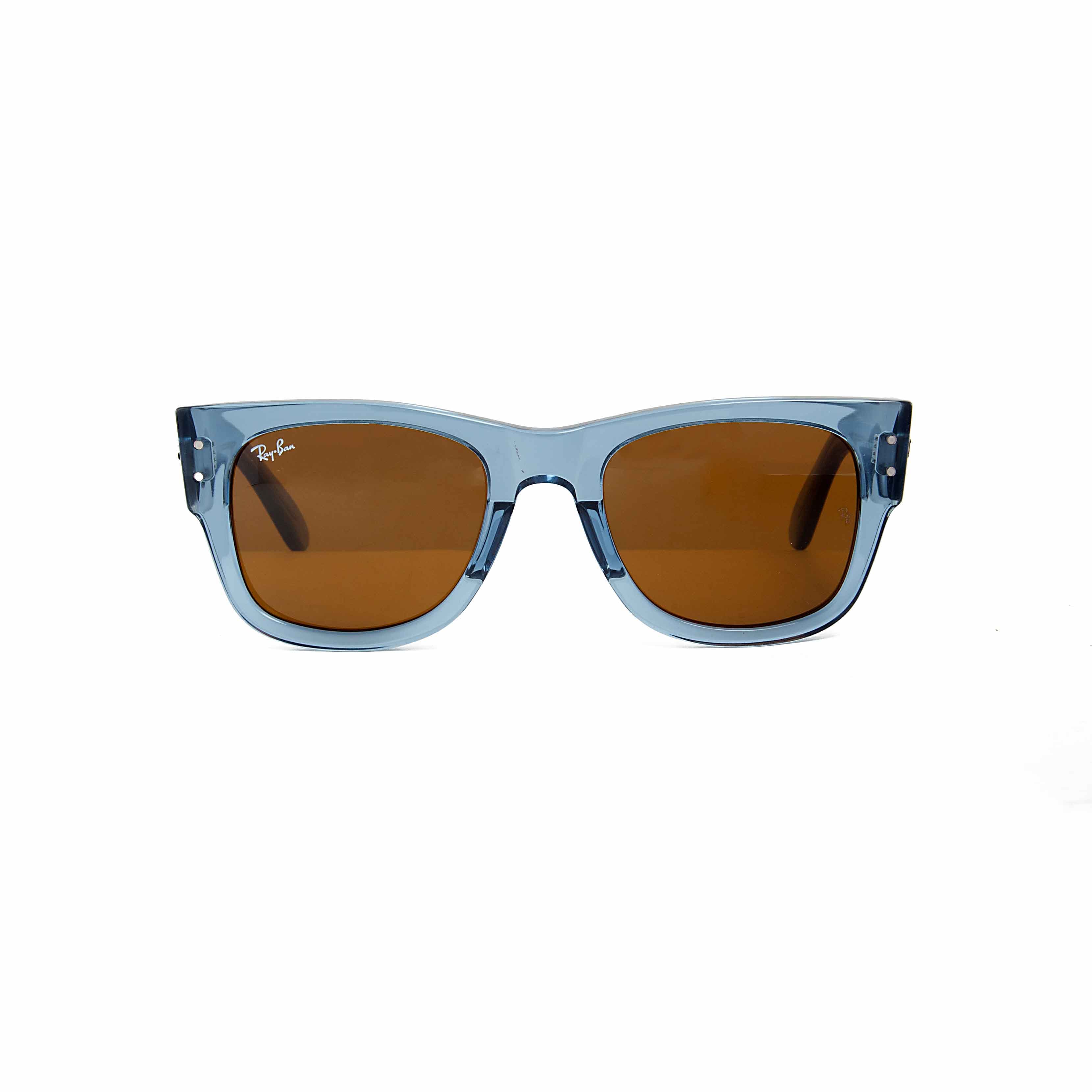 Ray-Ban Wayfarer Ease Sunglasses - Transparent Blue Frame with Brown Lenses - Modern Unisex Style"