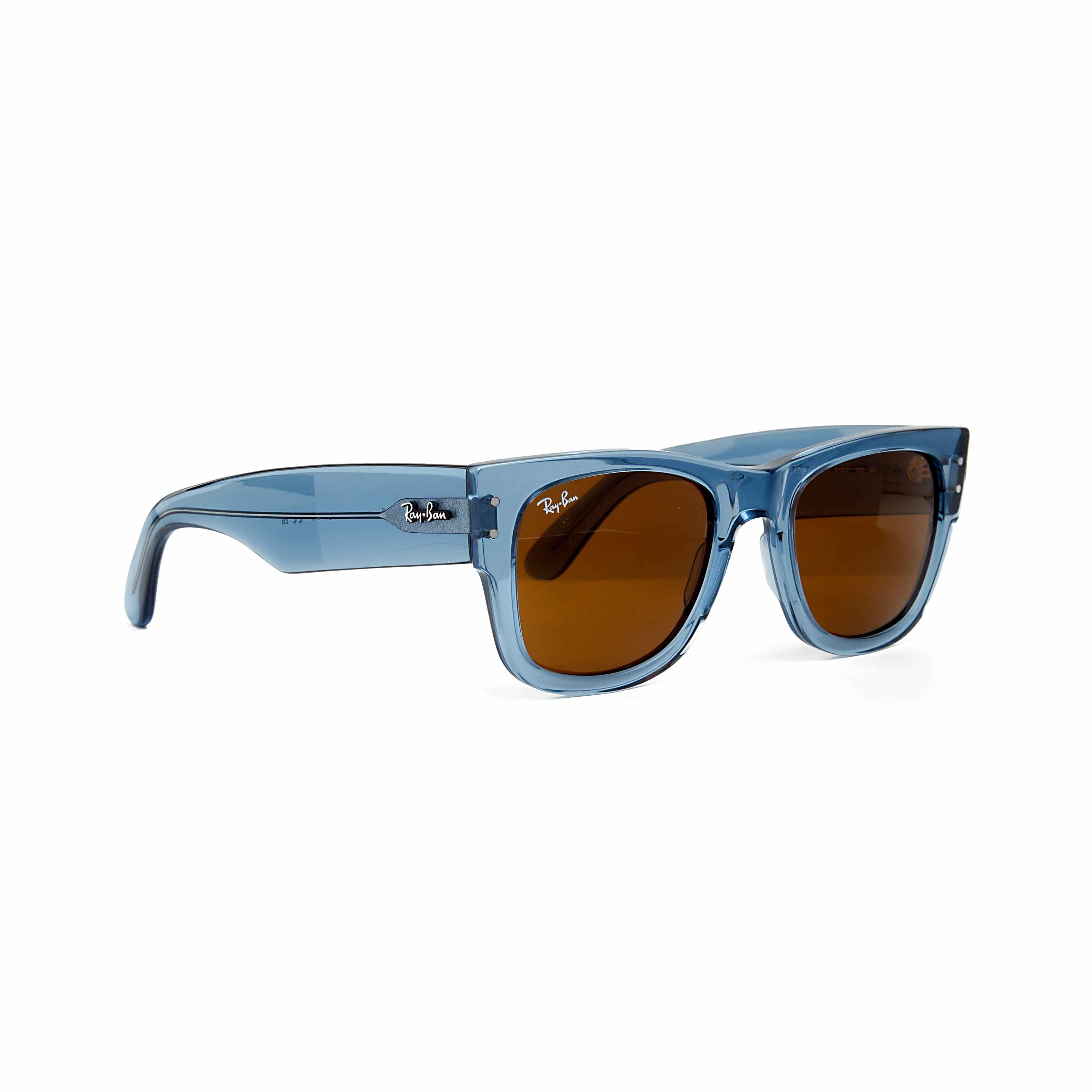 Ray-Ban Wayfarer Ease Sunglasses - Transparent Blue Frame with Brown Lenses - Modern Unisex Style"