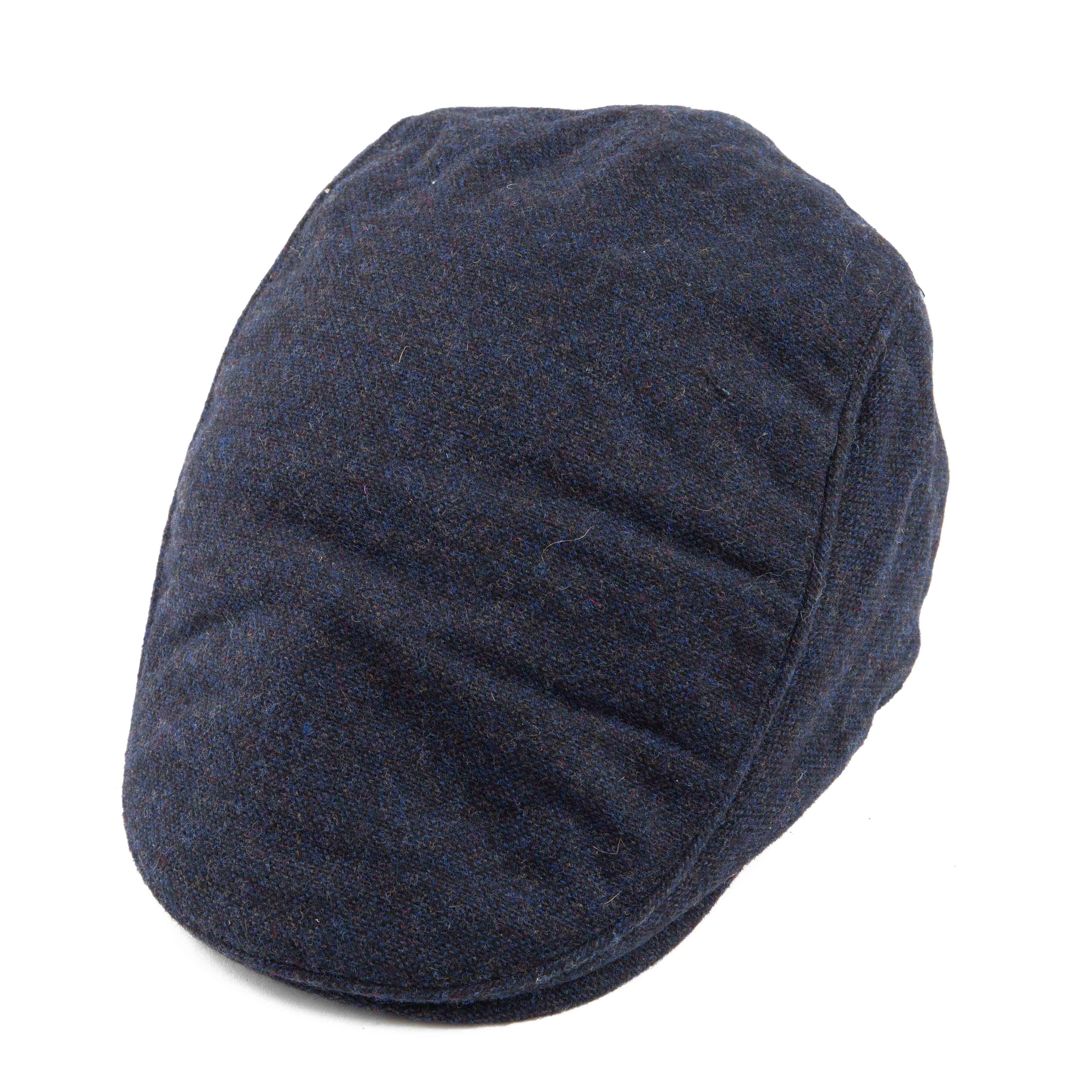 Navy Blue Wool Blend Flat Cap for men and women, classic ivy cap style