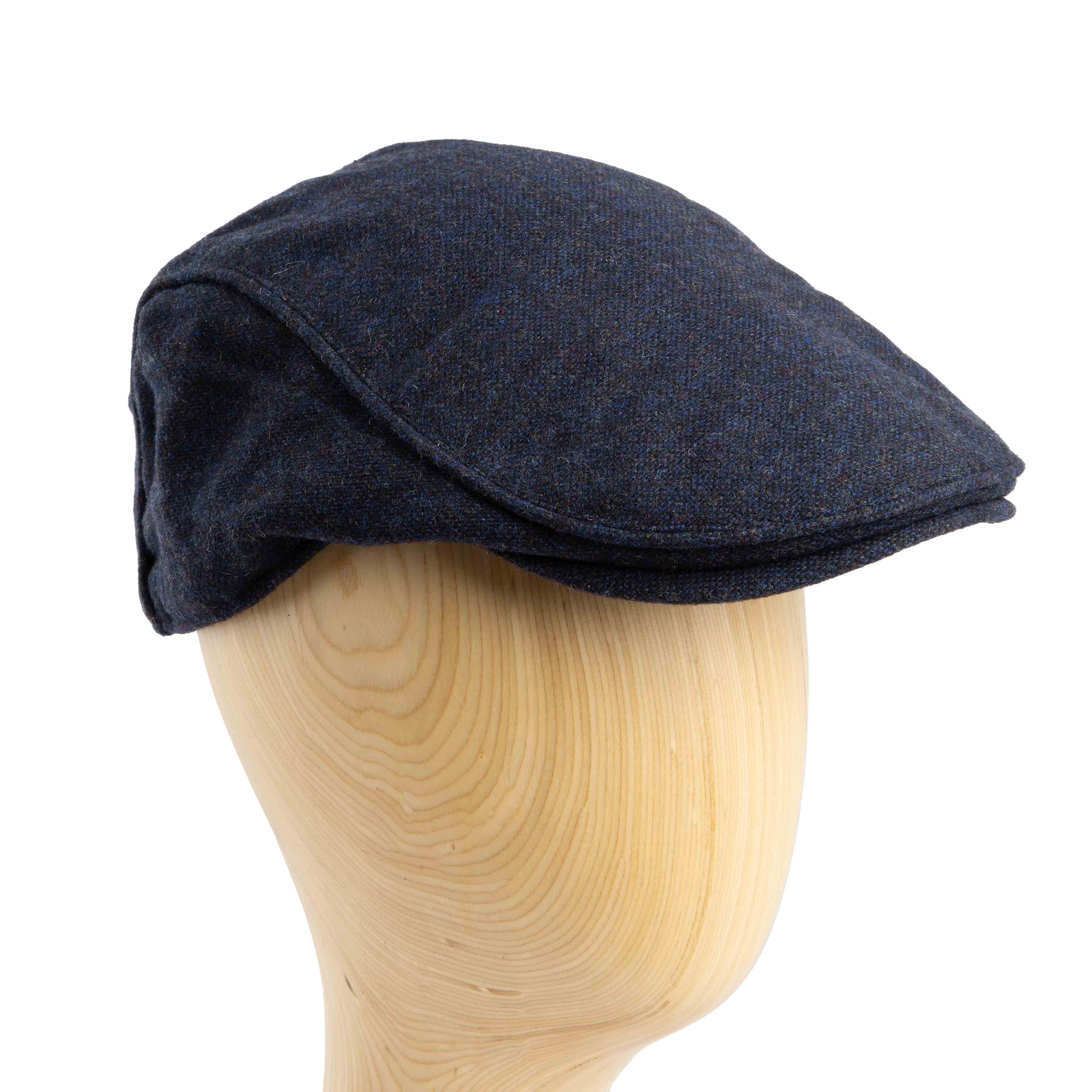 Navy Blue Wool Blend Flat Cap for men and women, classic ivy cap style