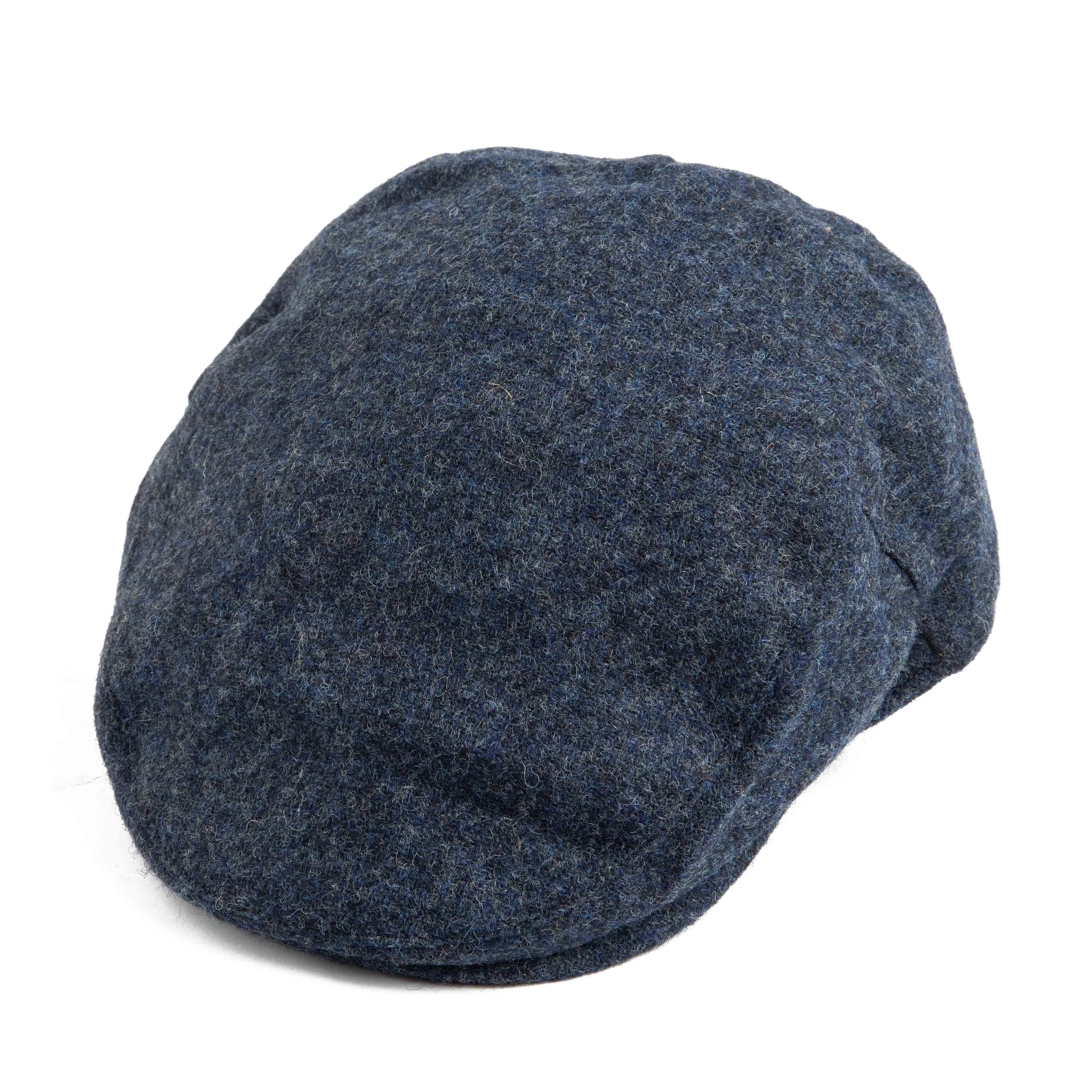 Blue Harris Tweed Flat Cap for men and women, authentic Scottish tweed ivy cap
